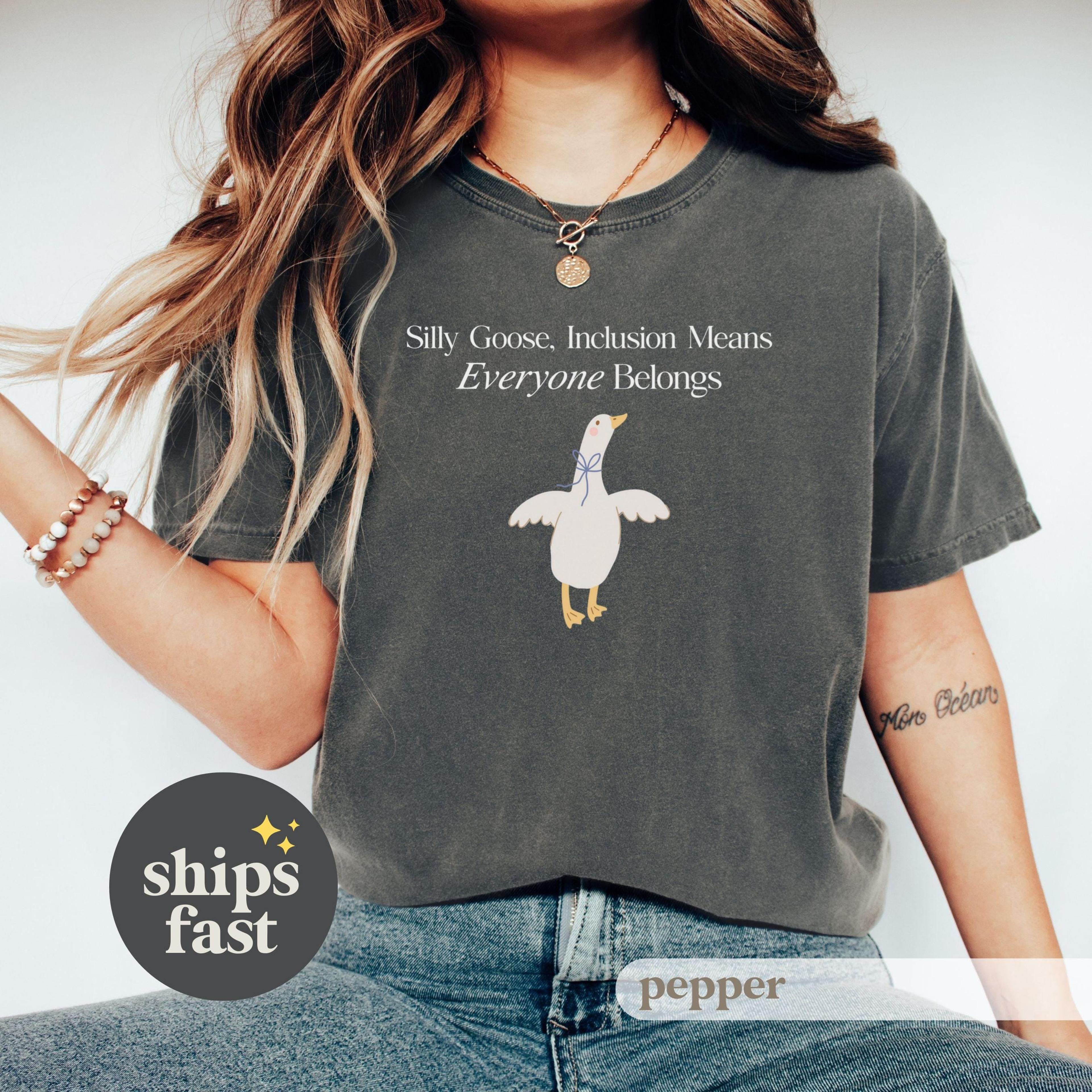 goose inclusion t-shirt, everyone belongs tee for teachers, therapists, neurodiversity advocates, autism acceptance t-sh
