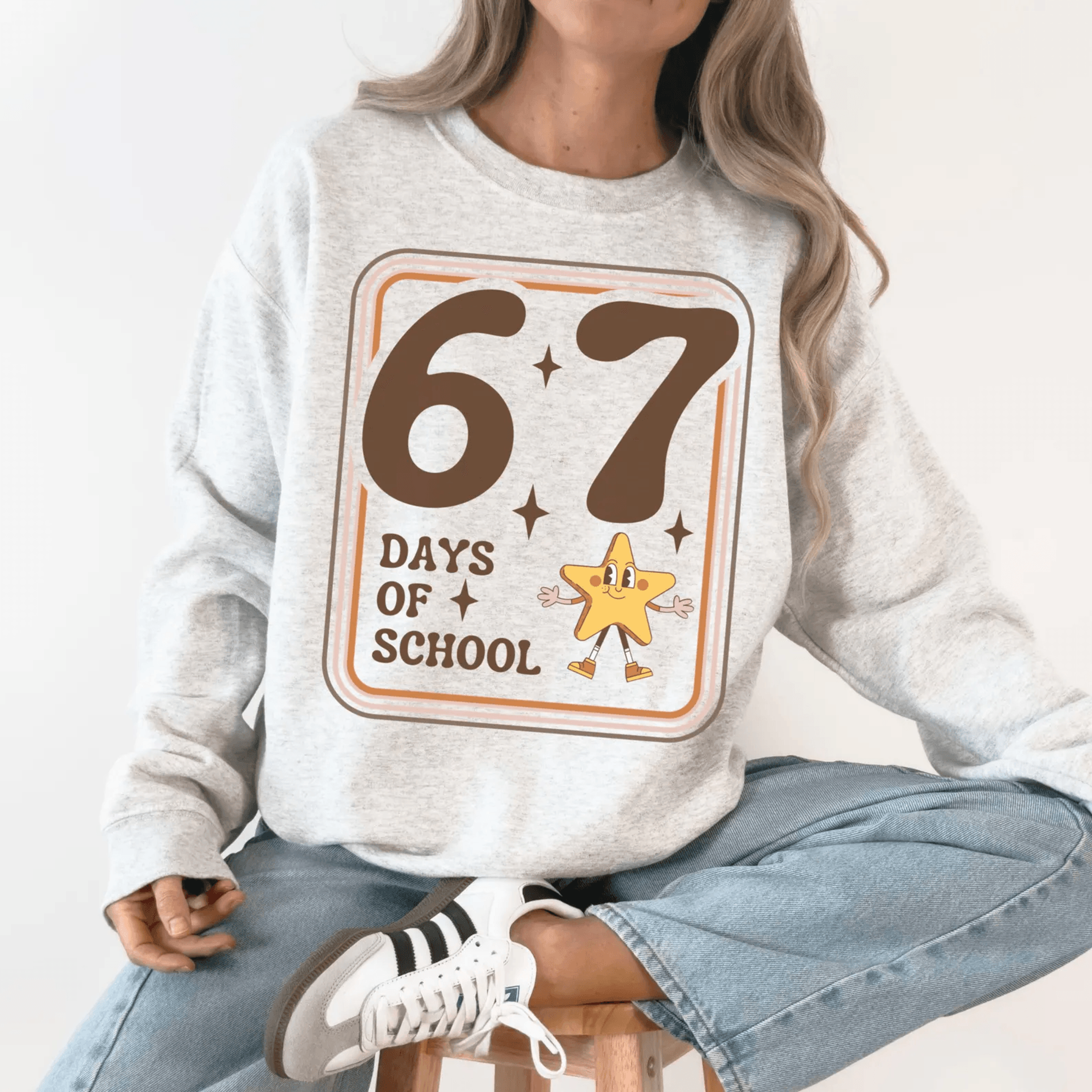 funny 6-7 teacher sweatshirt retro trendy teacher shirt meme teach tee gift