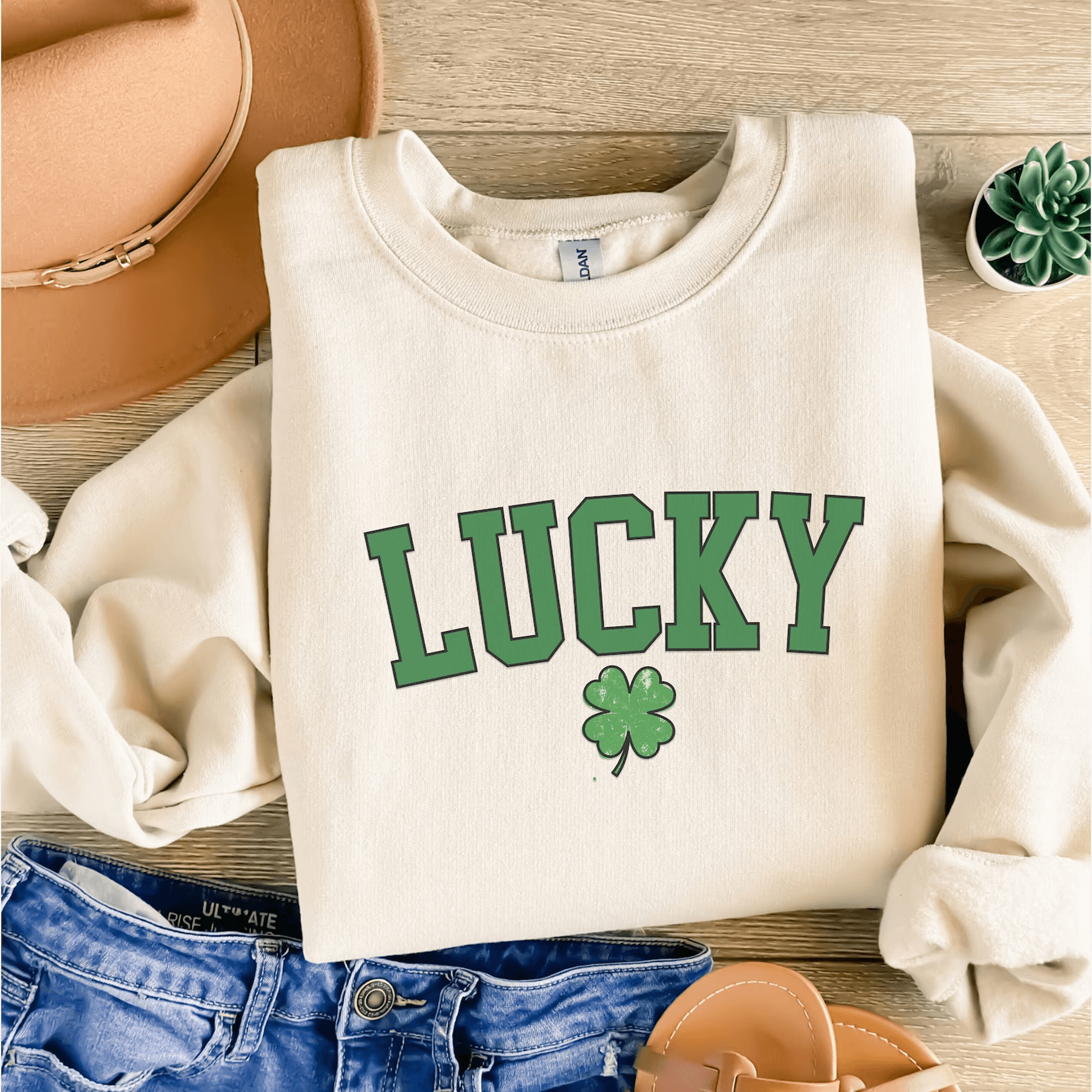 lucky crewneck st. patricks day sweatshirt cute shamrock irish teacher shirt
