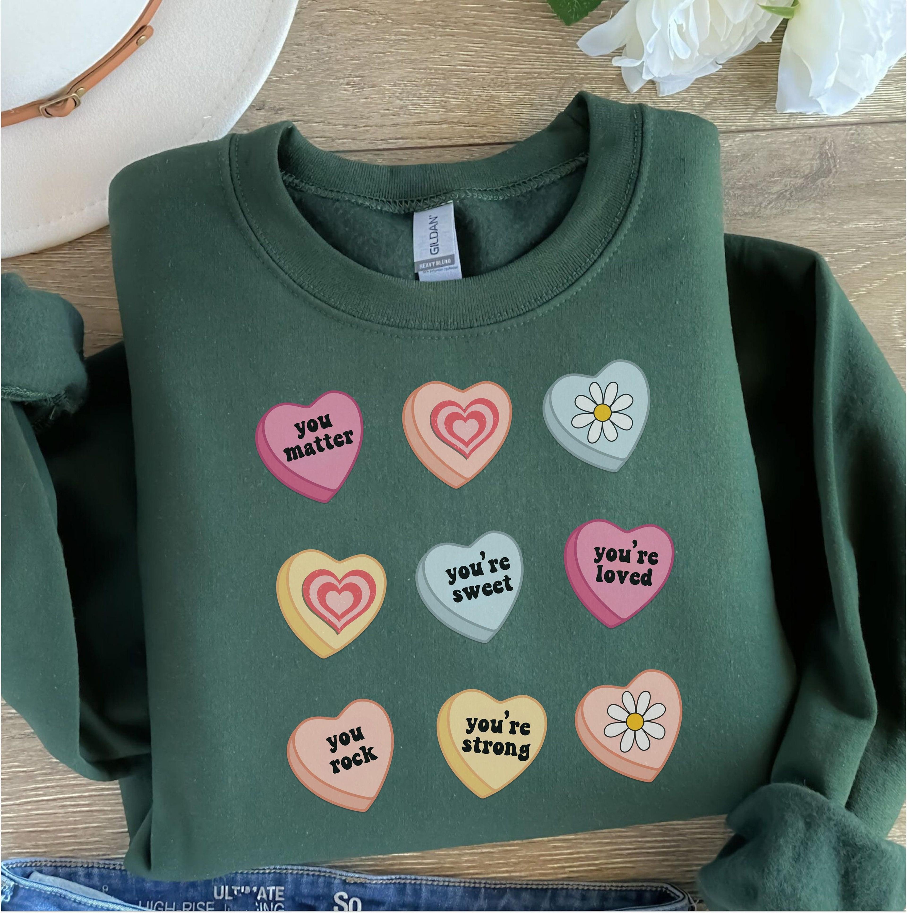 valentines day sweatshirt for women love yourself positive affirmation crewneck pullover