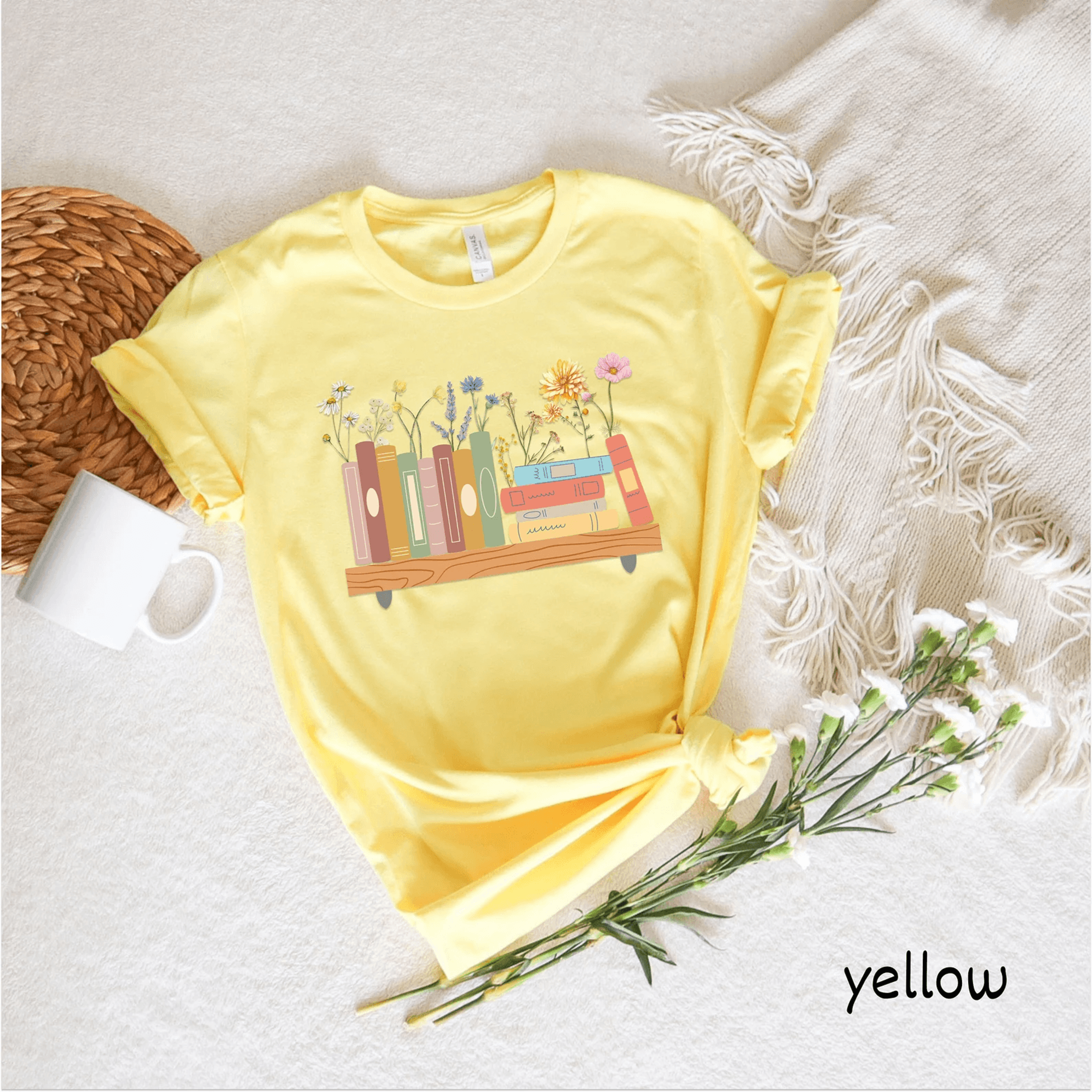 Book Lover Shirt For Women Funny Botanical Flower Bookish Tee Reading Casual Top 4
