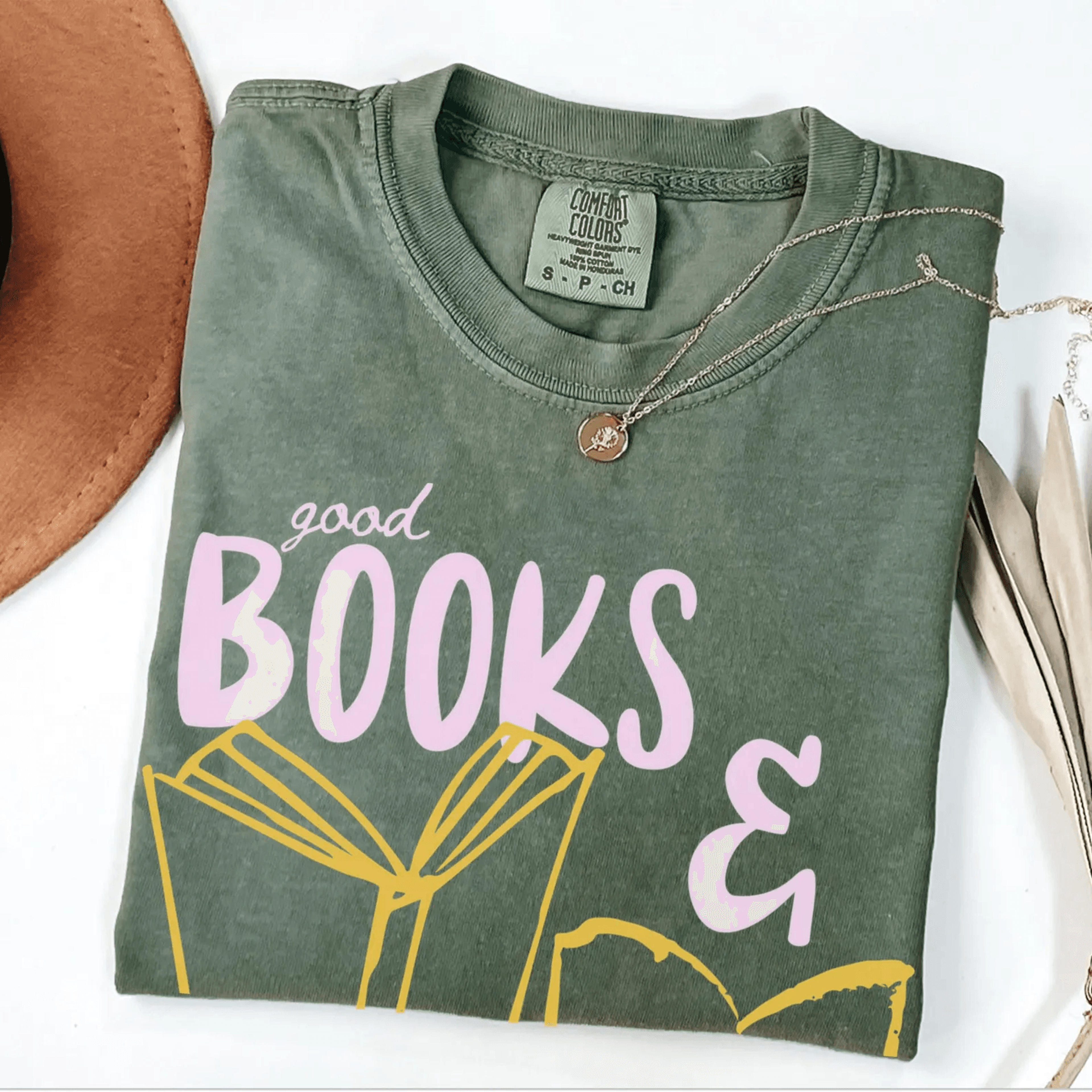 Comfort Colors Bookish Shirt For Women Good Books And Sunshine Reading Tee Summer Book Lover Top 4
