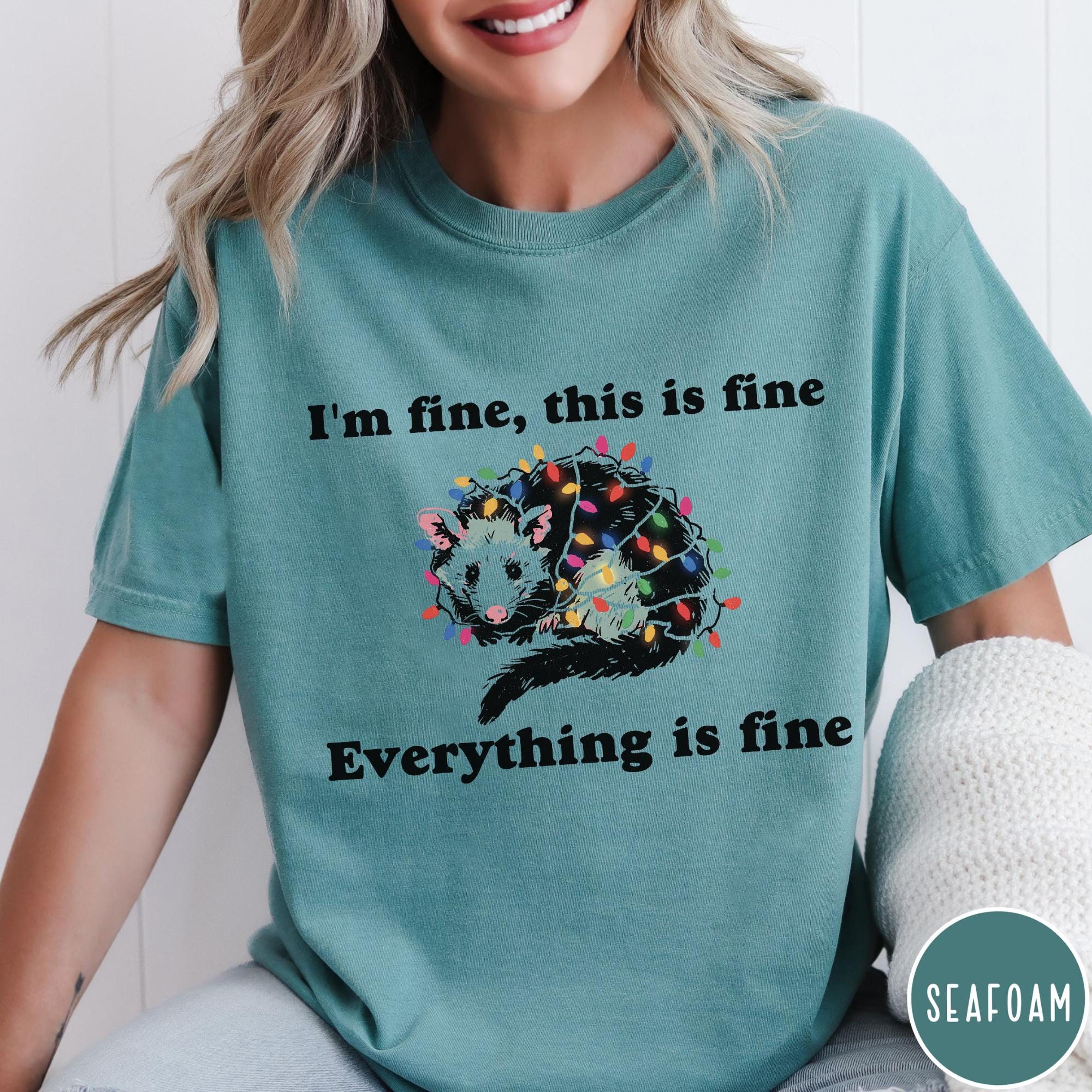 everything is fine christmas comfort colors t-shirt, i'm fine this is fine, funny christmas shirt, holiday tshirt