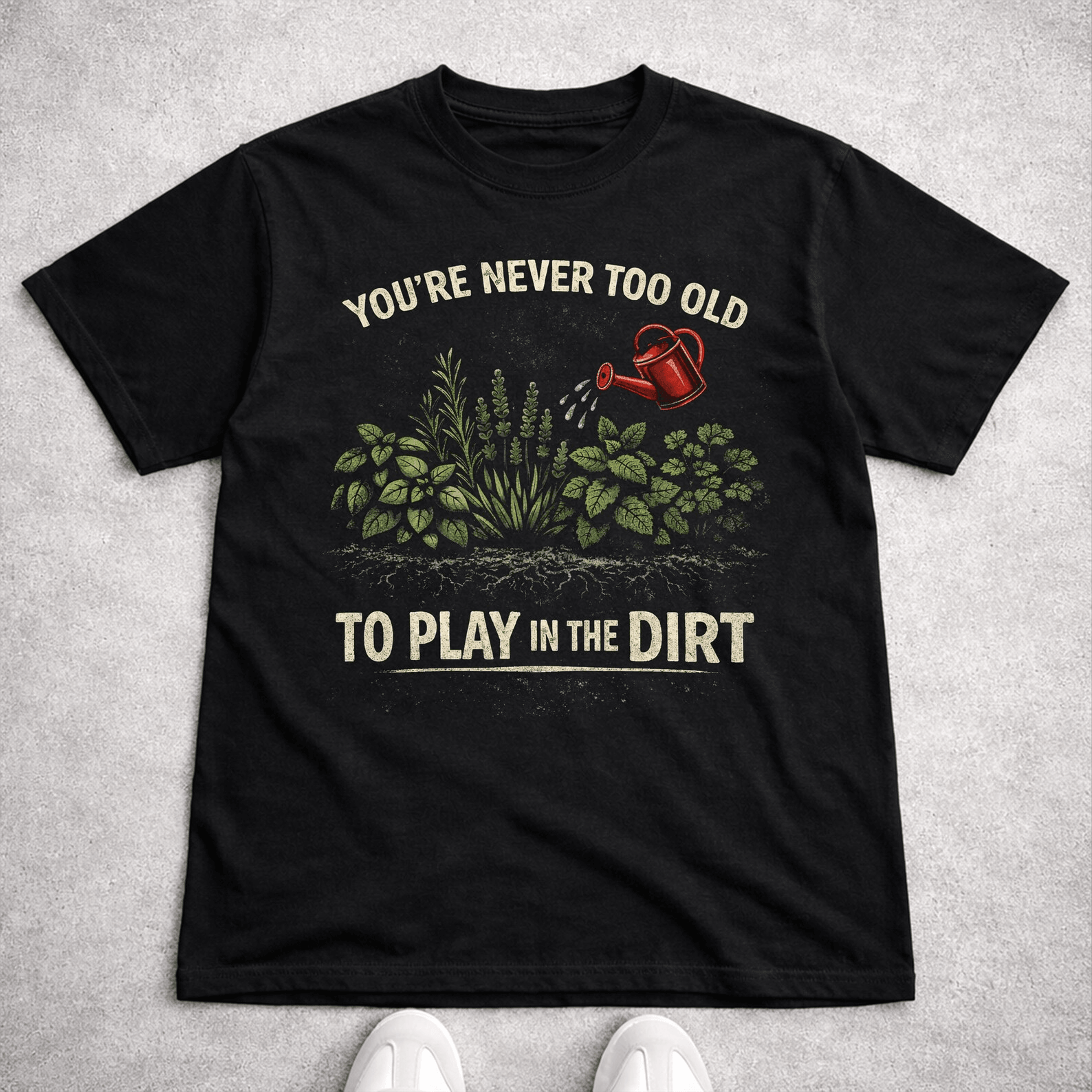 comfort colors you re never too old to play in the dirt gardening shirt funny tee