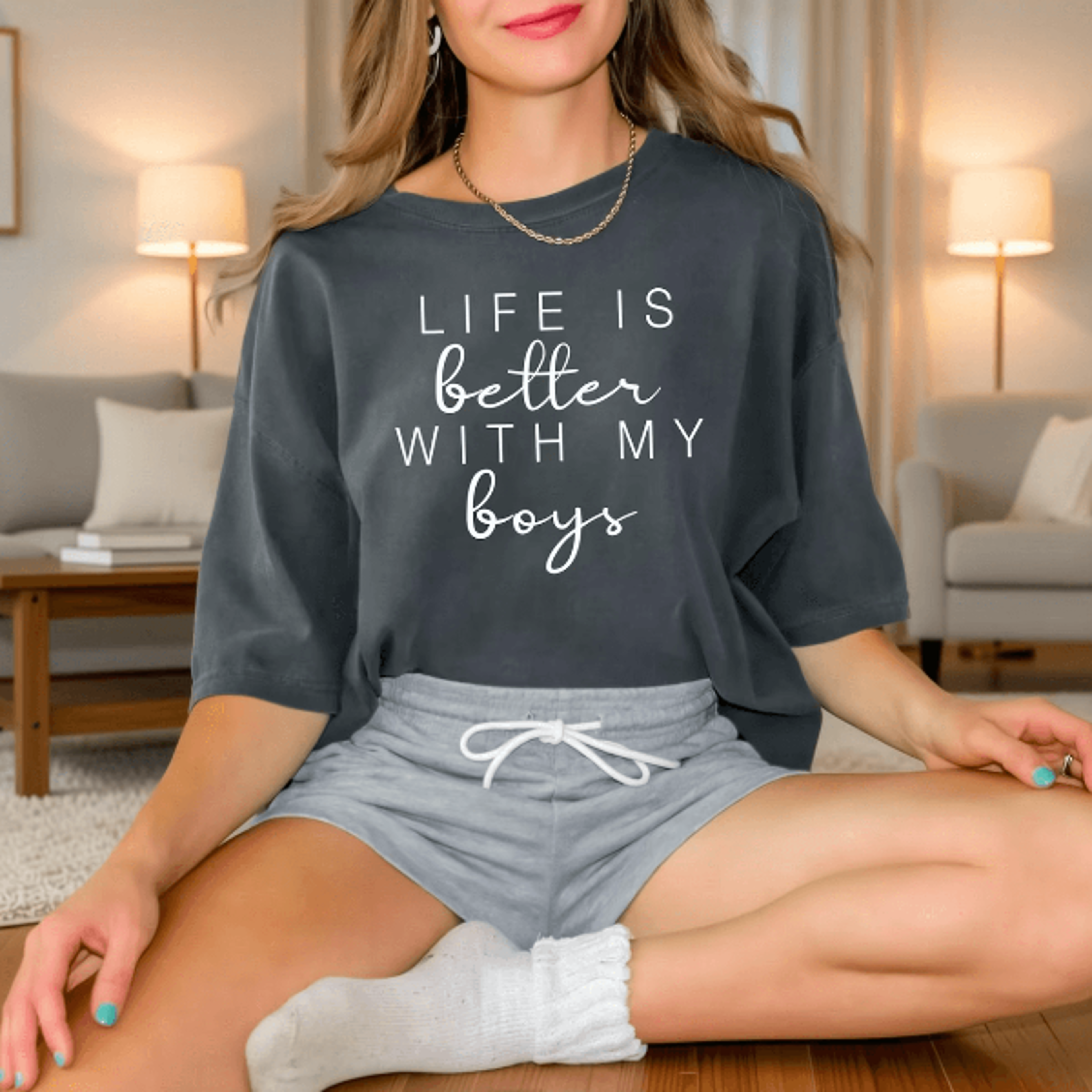comfort colors boy mom shirt life is better with my boys mom life tee