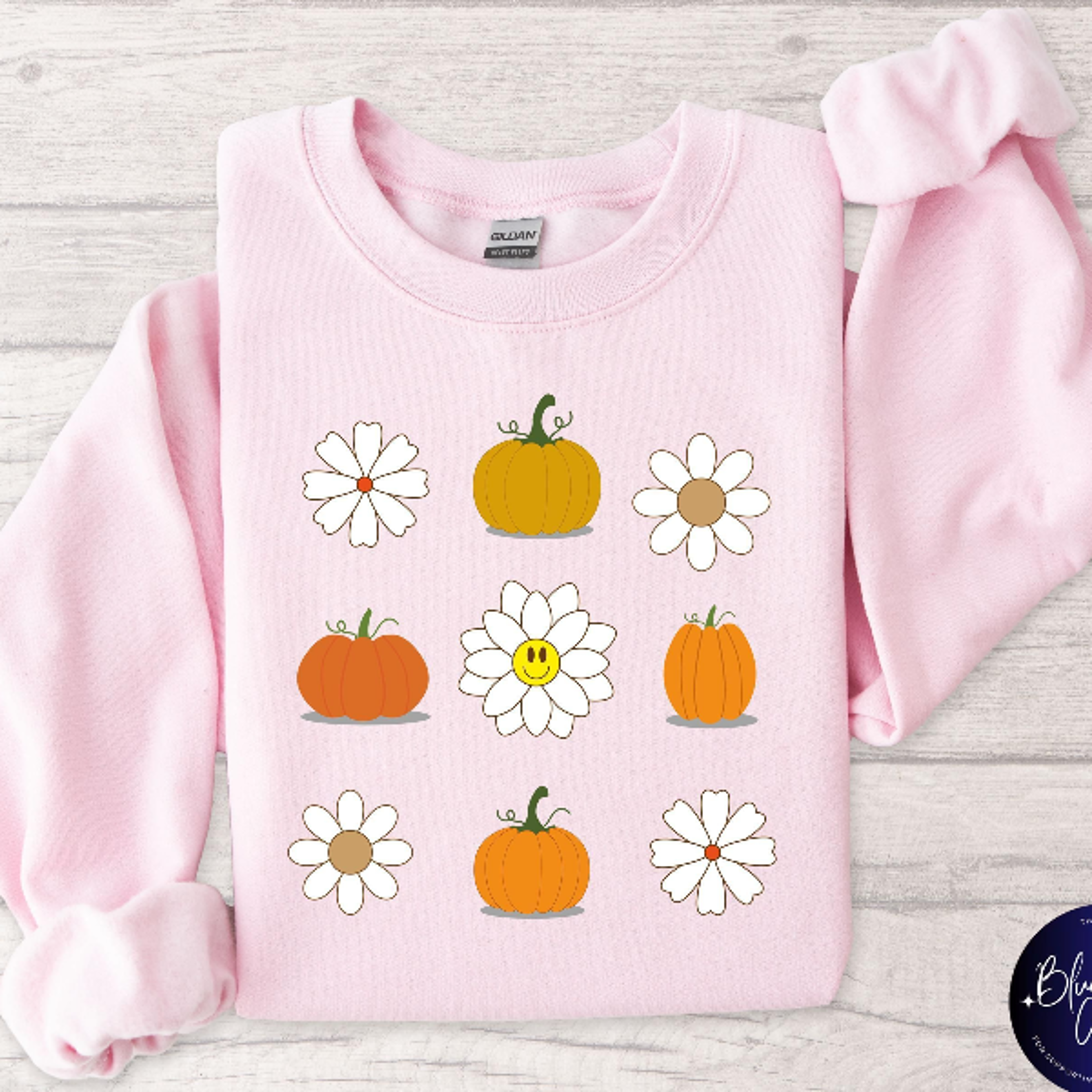 Thanksgiving Pumpkin Daisy Sweatshirt Fall Floral Pumpkin Crewneck Cute Autumn Pumpkin Flower Sweat 