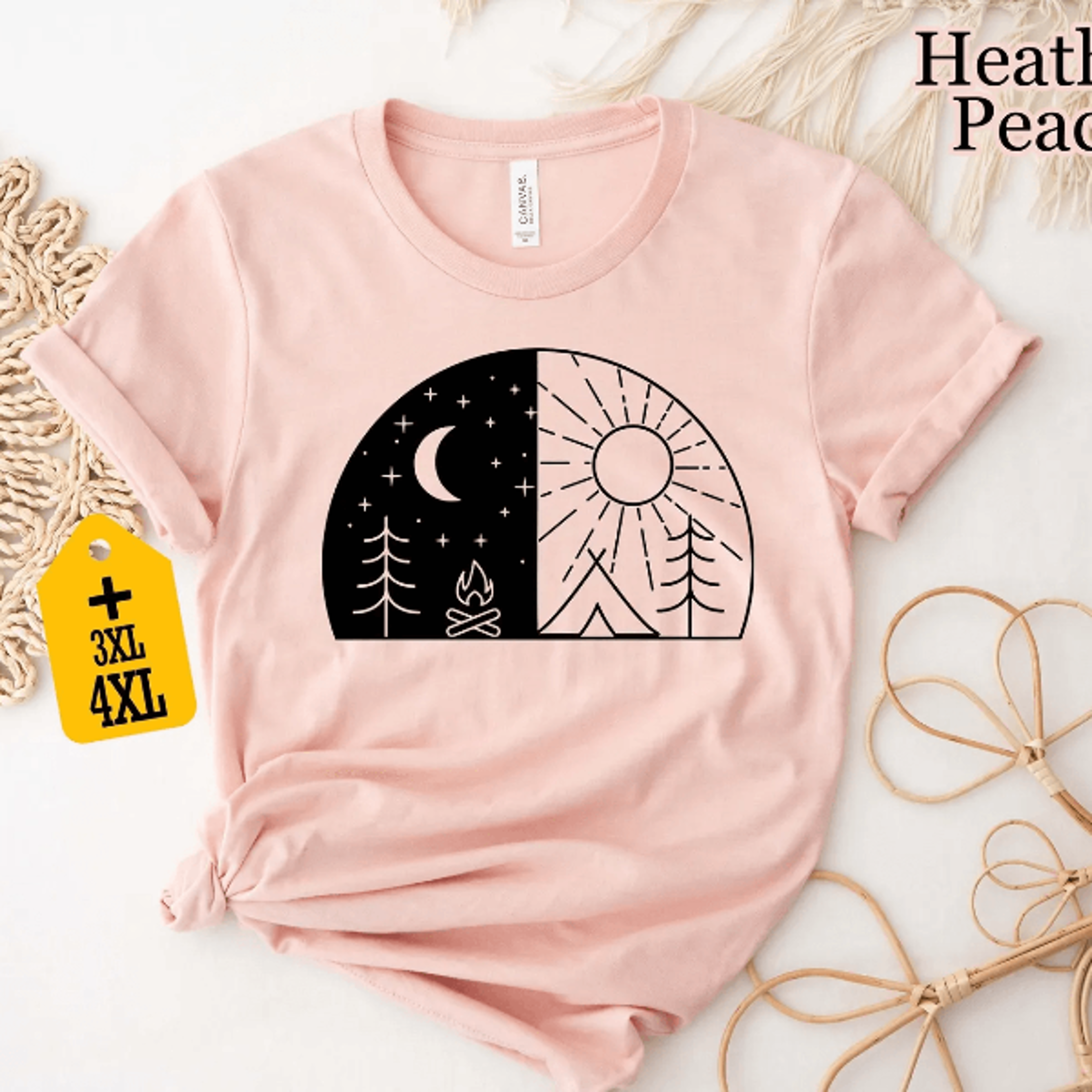Day And Night Camping Shirt  Aesthetic Hiking  Nature Lover Wanderlust Outdoor Tee 2