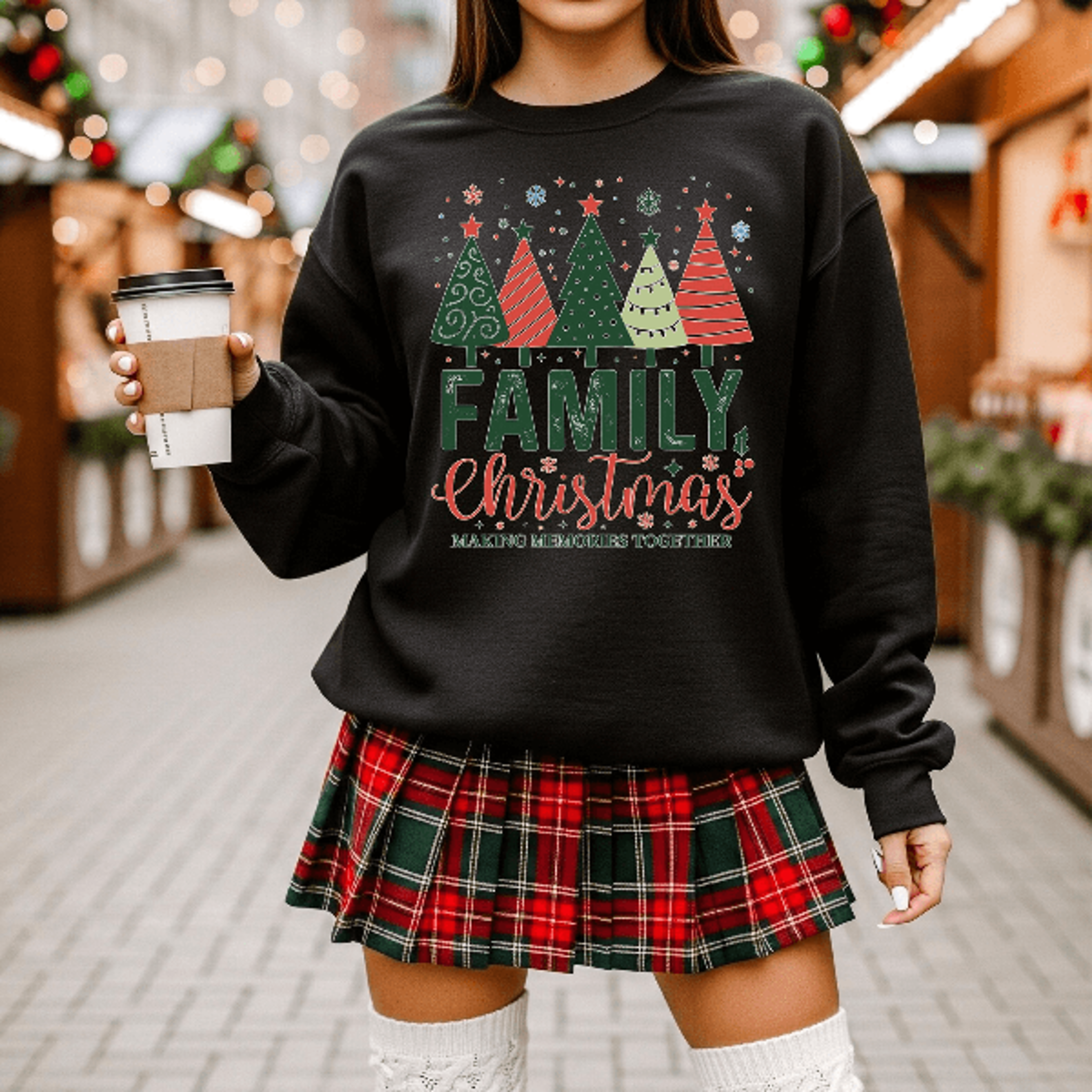 Family Christmas Sweatshirt  Matching Pink Making Memories Holiday Crewneck 2