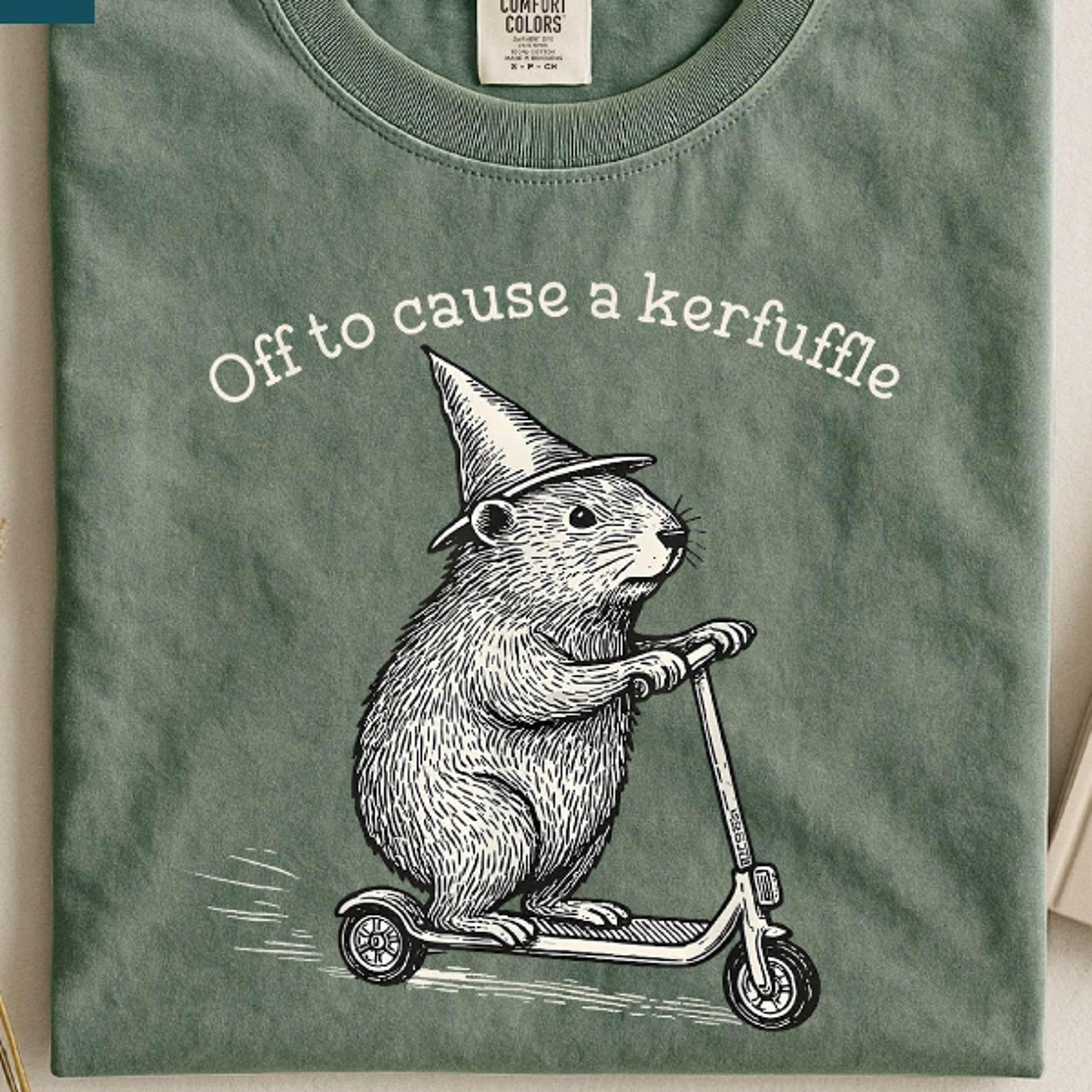 off to cause a kerfuffle shirt, funny capybara sweatshirt, adult humor tee, mental health sweater