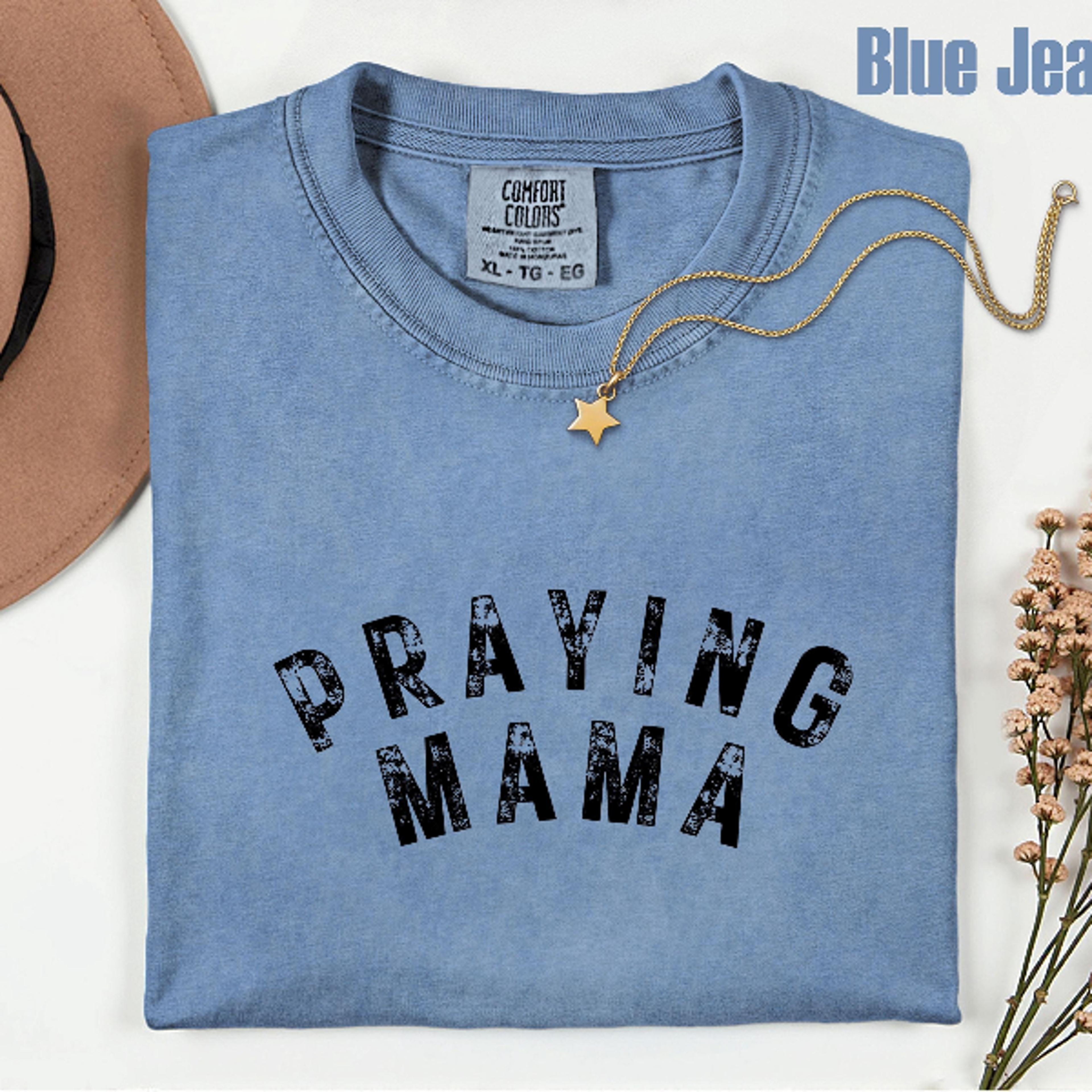 Comfort Colors Praying Mama Shirt Faith Mama Shirt Christian Mom Shirt Religious Mama Graphic Tee 1