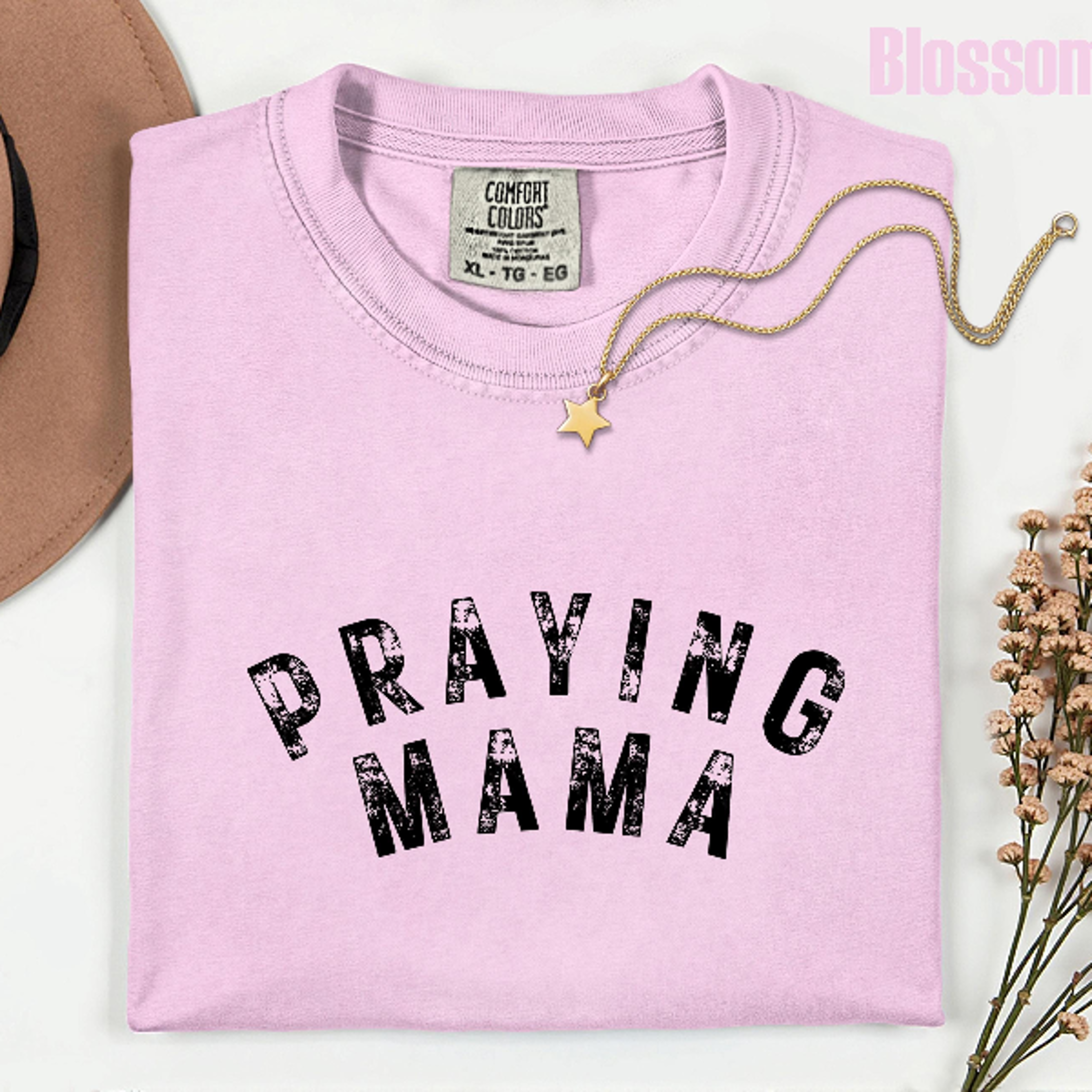 Comfort Colors Praying Mama Shirt Faith Mama Shirt Christian Mom Shirt Religious Mama Graphic Tee 2