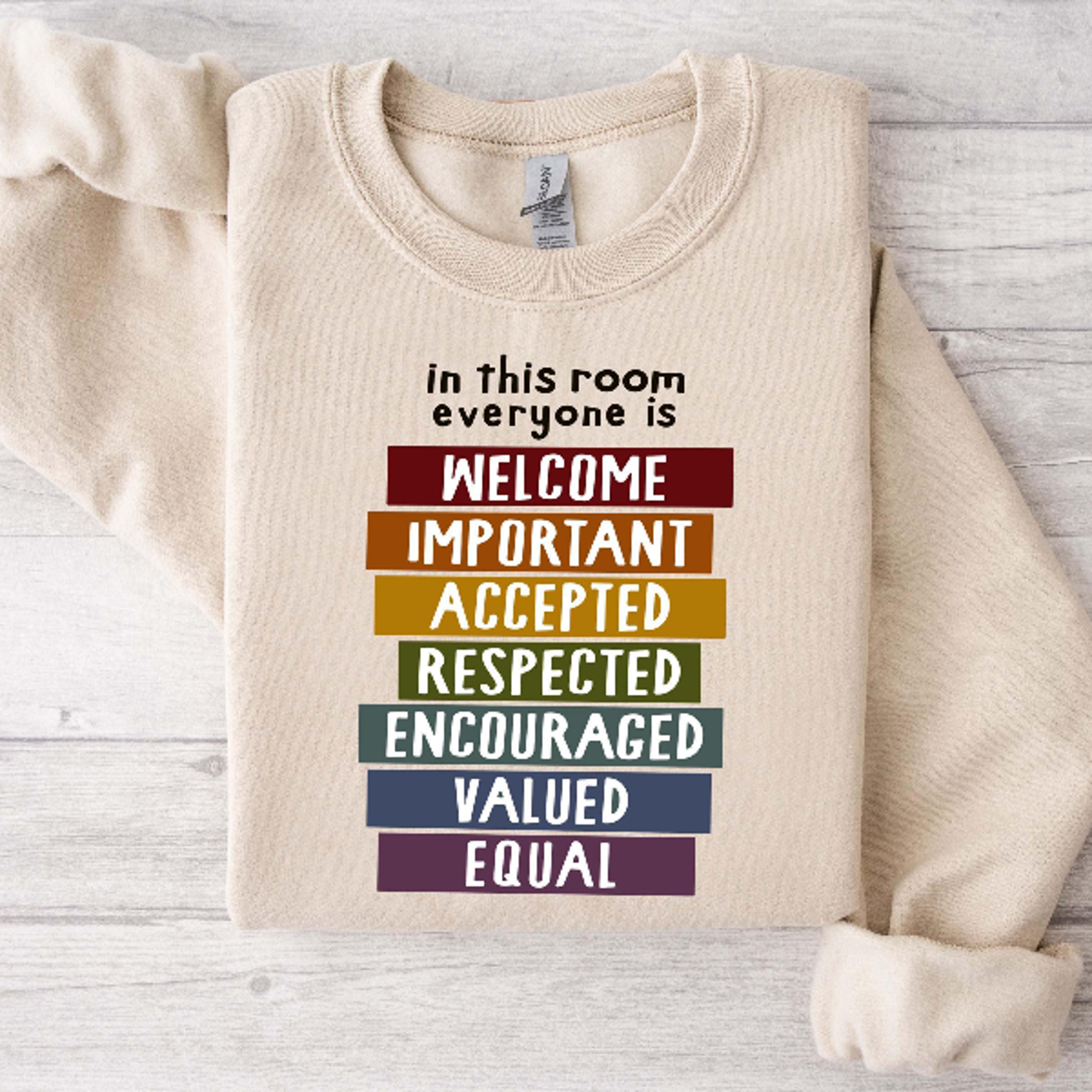 Inclusive Idaho Teacher Sweatshirt  Everyone Is Welcome Equality  Classroom Inclusion Crewneck 2