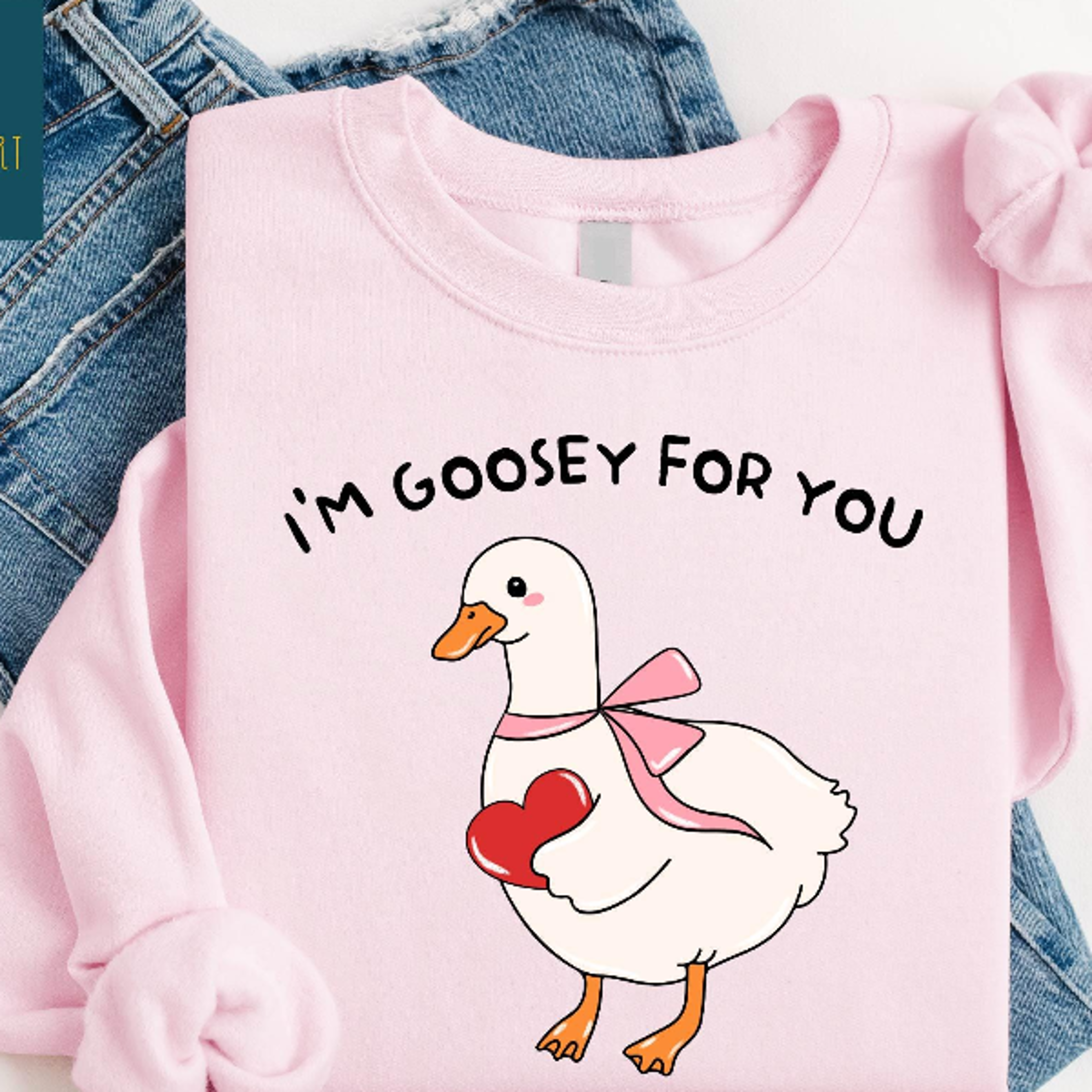 i'm goosey for you sweatshirt, cute silly goose tee, valentine's day gift, funny animal pun graphic sweater
