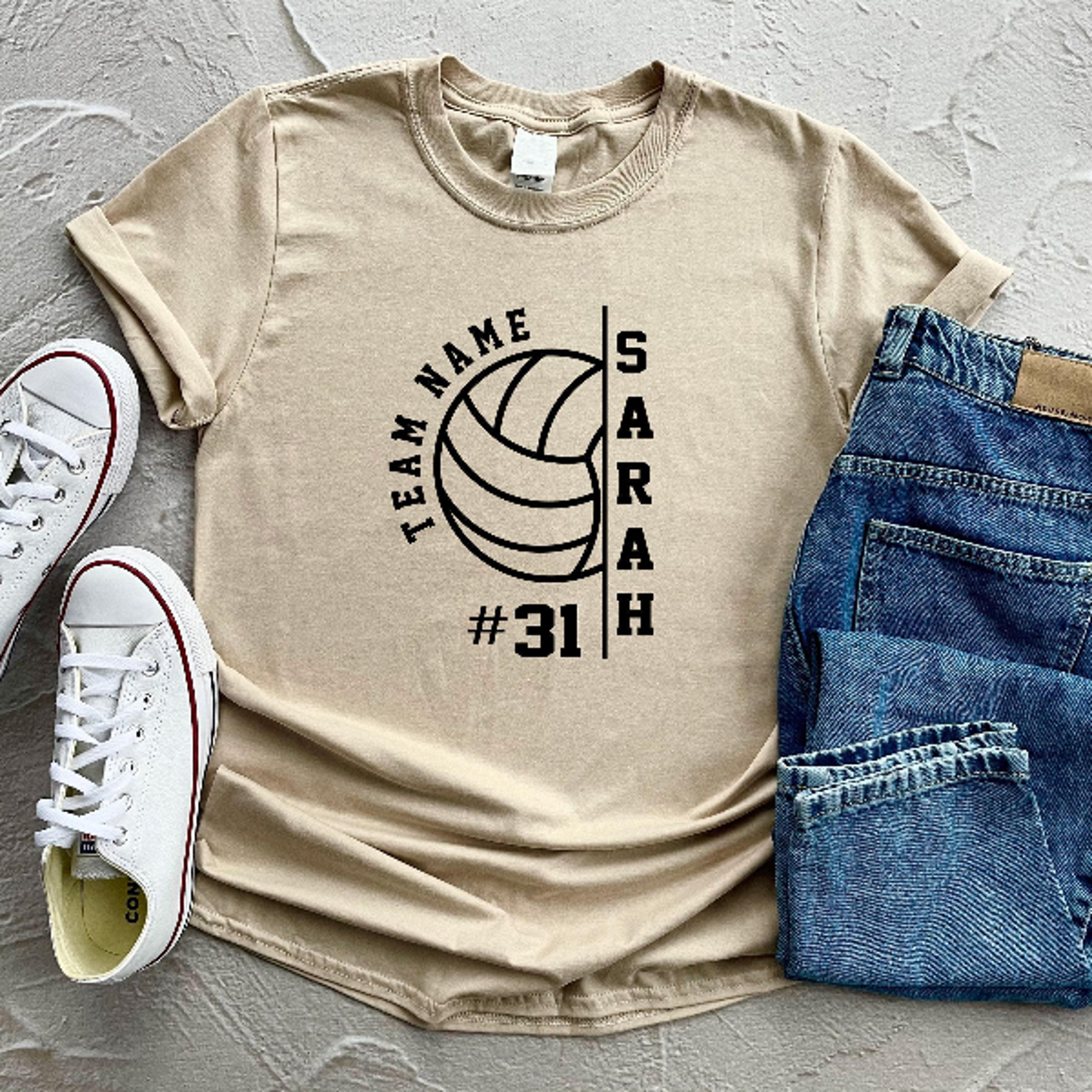 custom volleyball team name number shirts, personalized volleyball player name shirts, game day tees