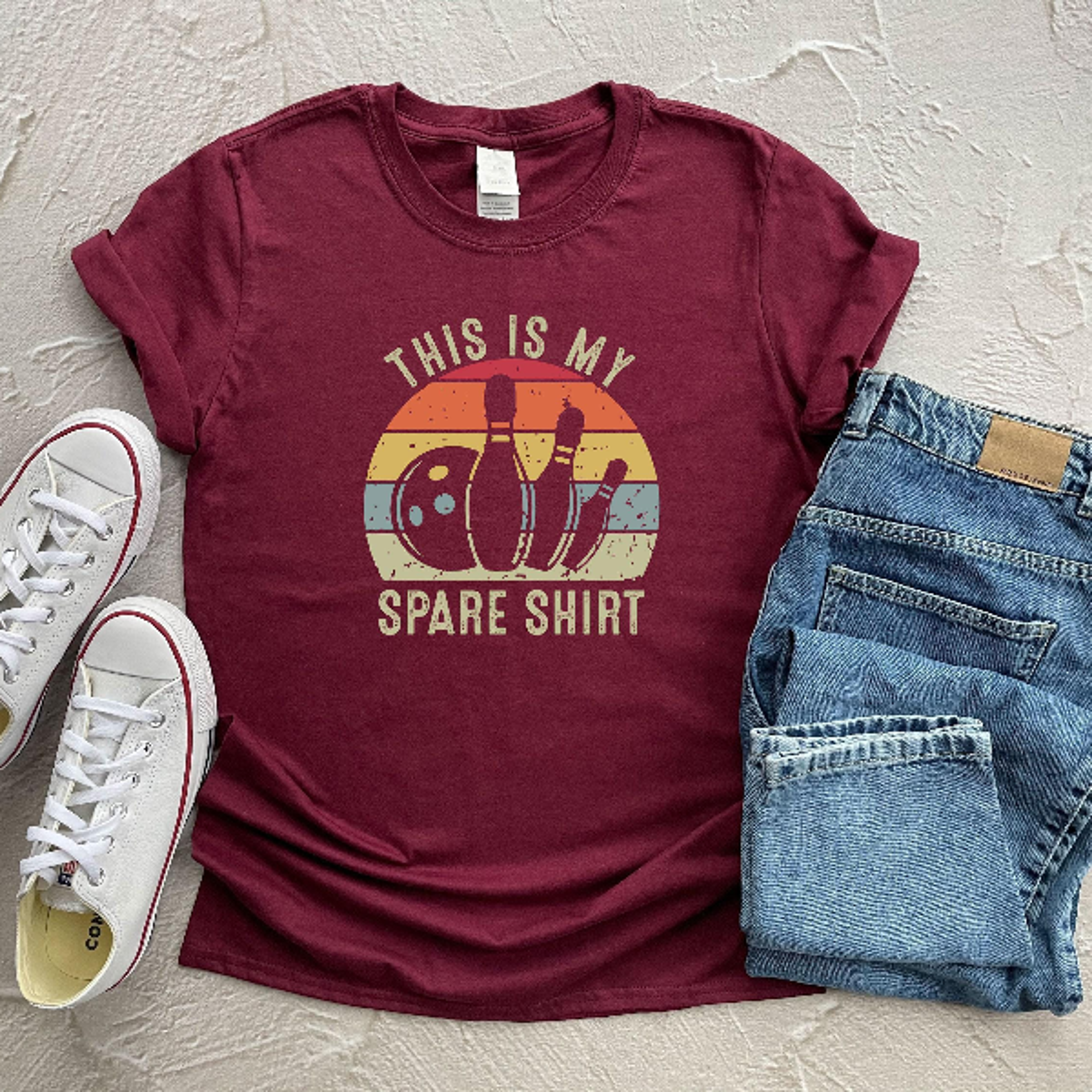 This Is My Spare Shirt  Funny Retro Bowling Graphic Tee For Bowlers  League Nights 2