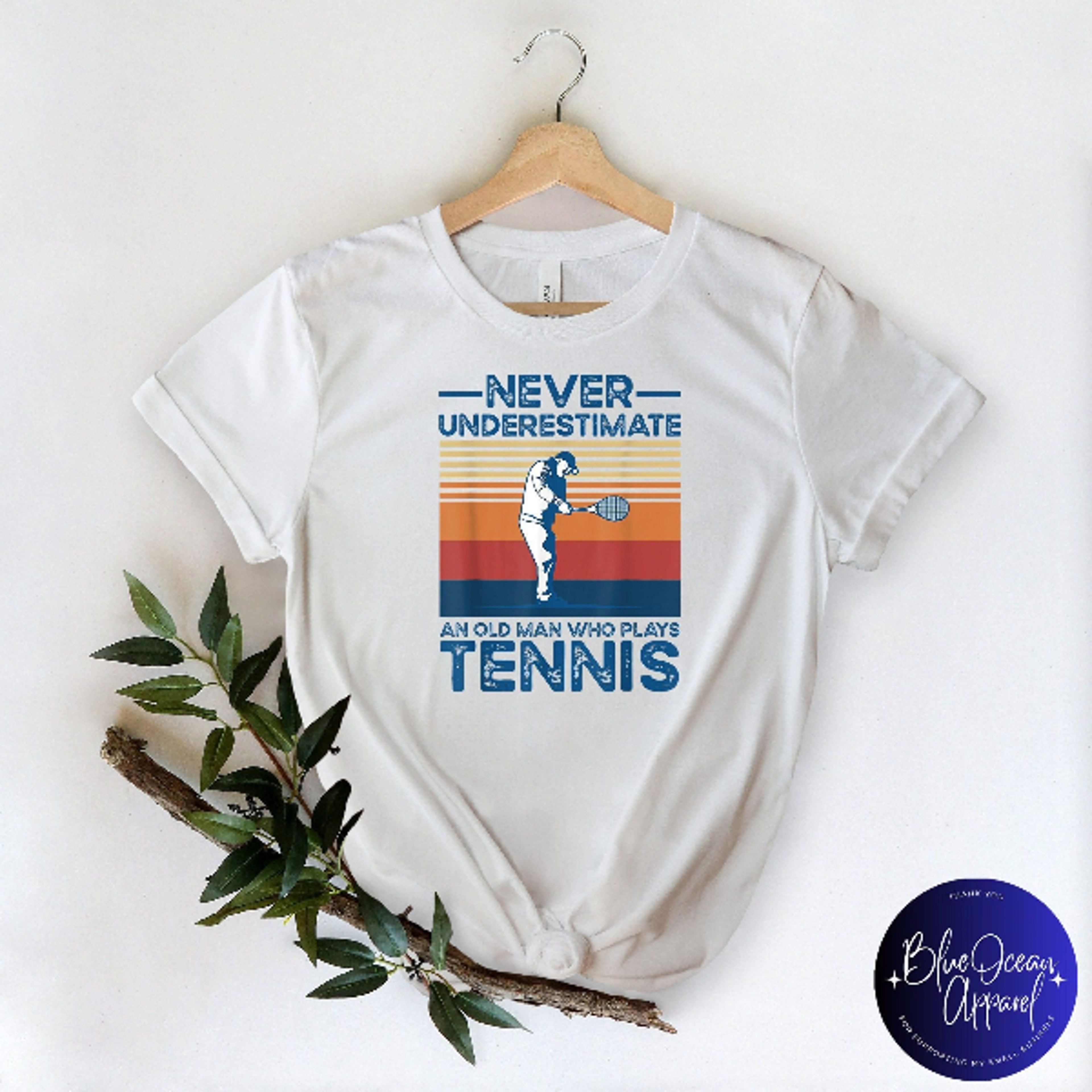 never underestimate an old man who plays tennis shirt | funny vintage tennis player graphic tee