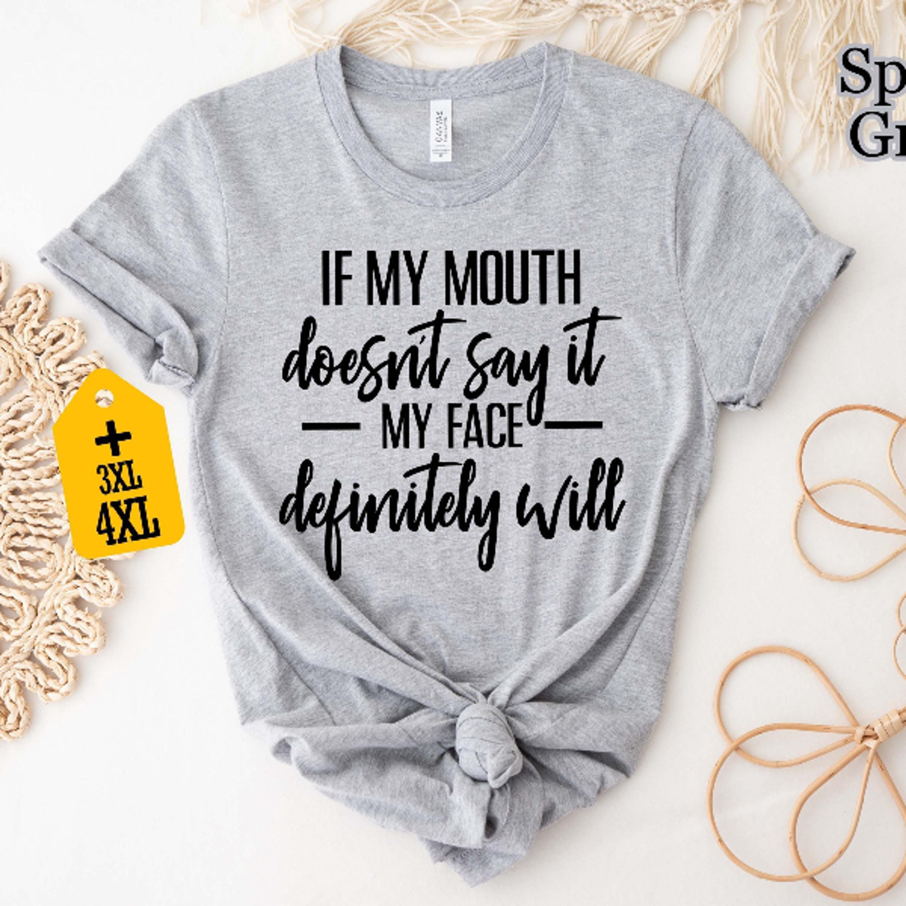 if my mouth doesn't say it my face definitely will shirt, funny t-shirt, sarcastic saying shirt, sassy humor outfit