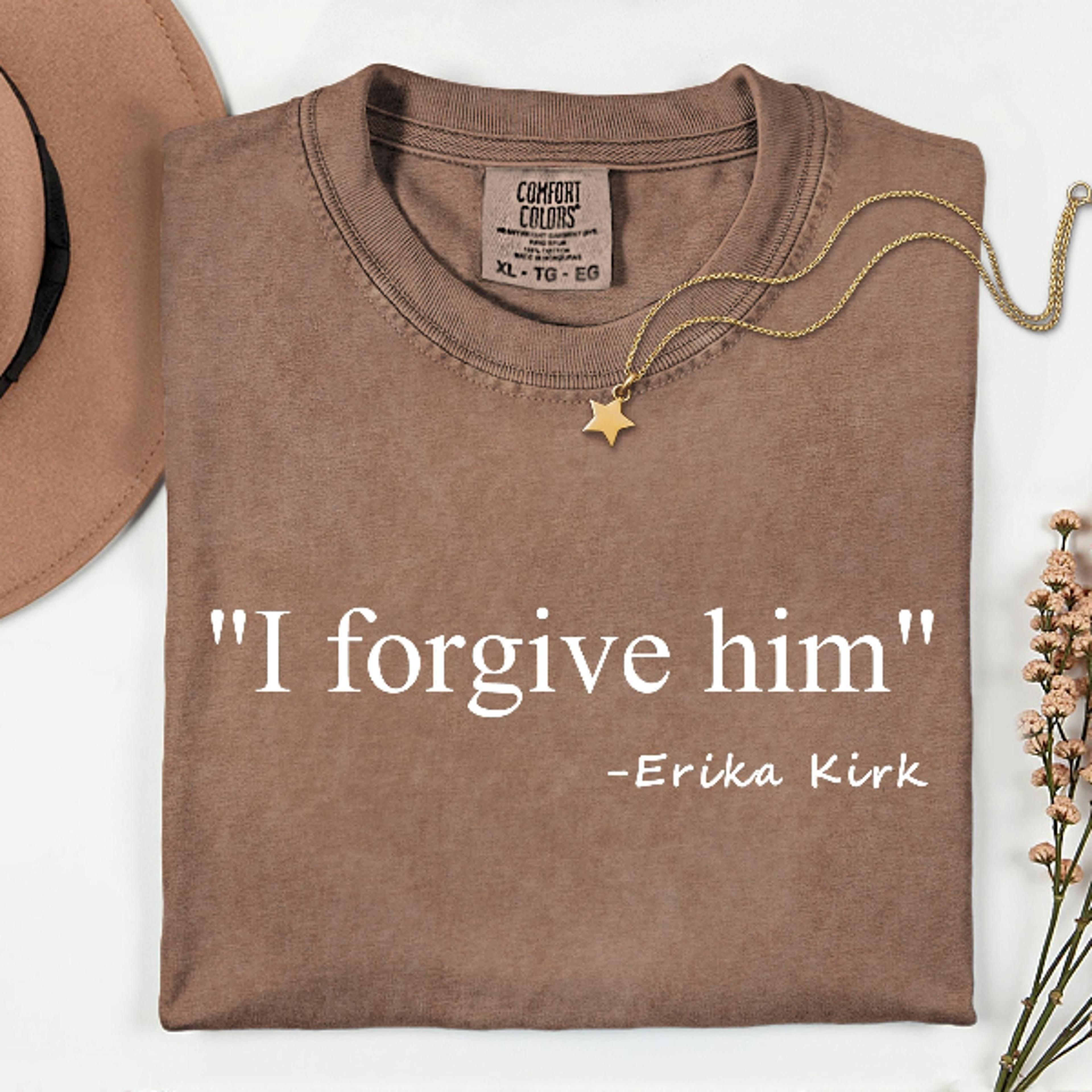 comfort colors i forgive him shirt, charlie kirk shirt, christian tee, bible verse shirt, faith based t-shirt