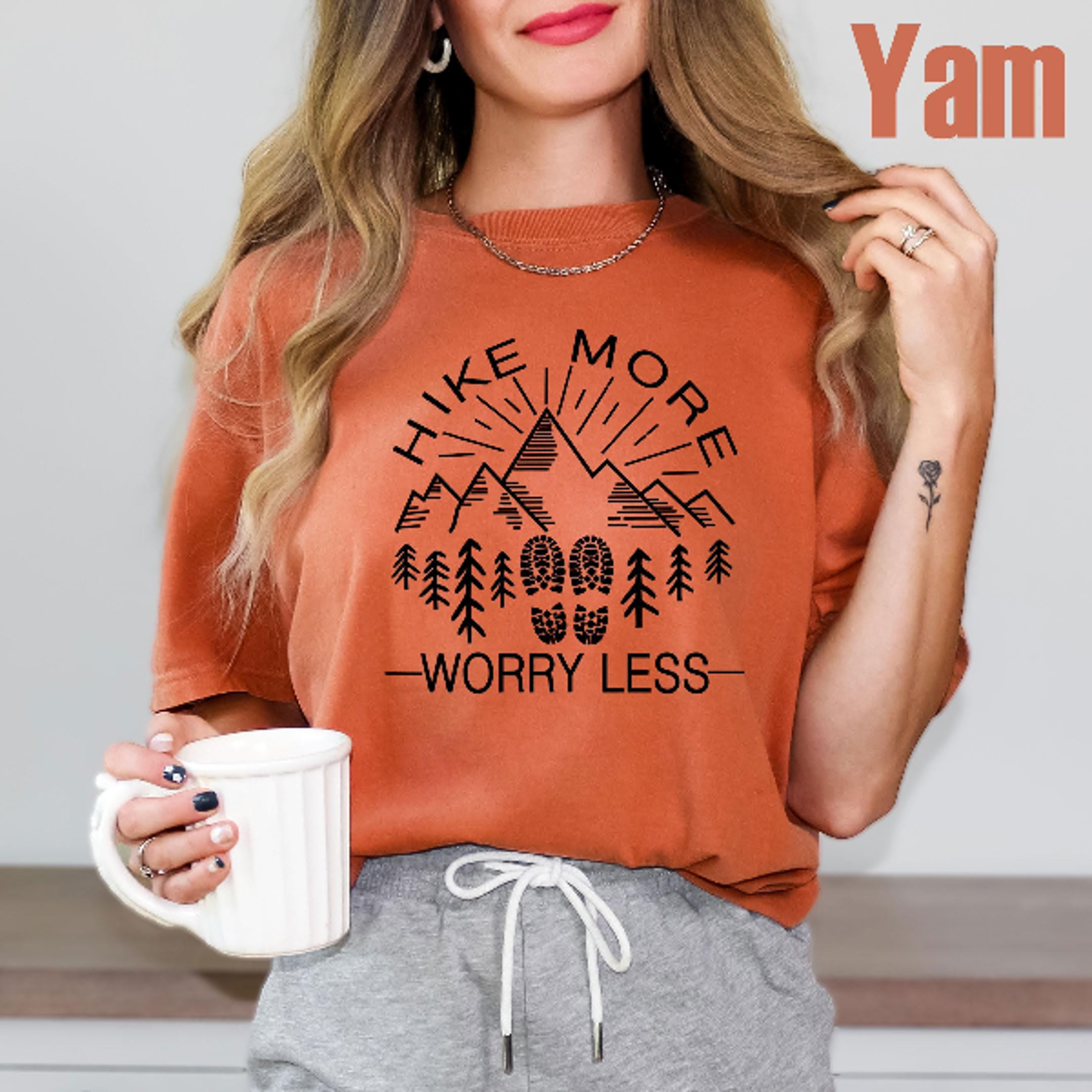 Comfort Colors Hiking Shirt  Hike More Worry Less Outdoor Mountain Nature Tee For Camping  Adventur 