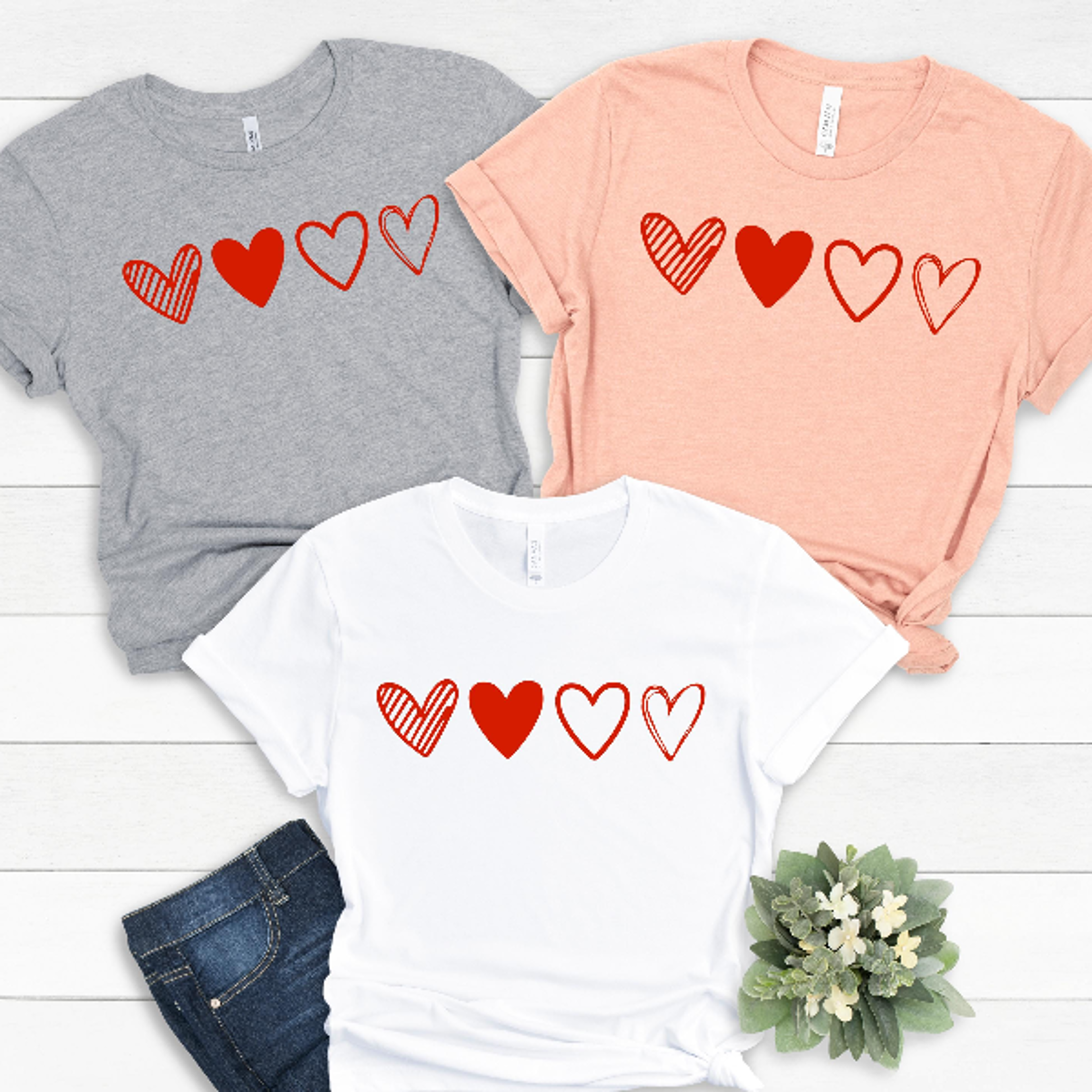 Hearts Valentines Day Shirt  Heart Lover TShirt Cute Romantic Valentine Tee For Women 2