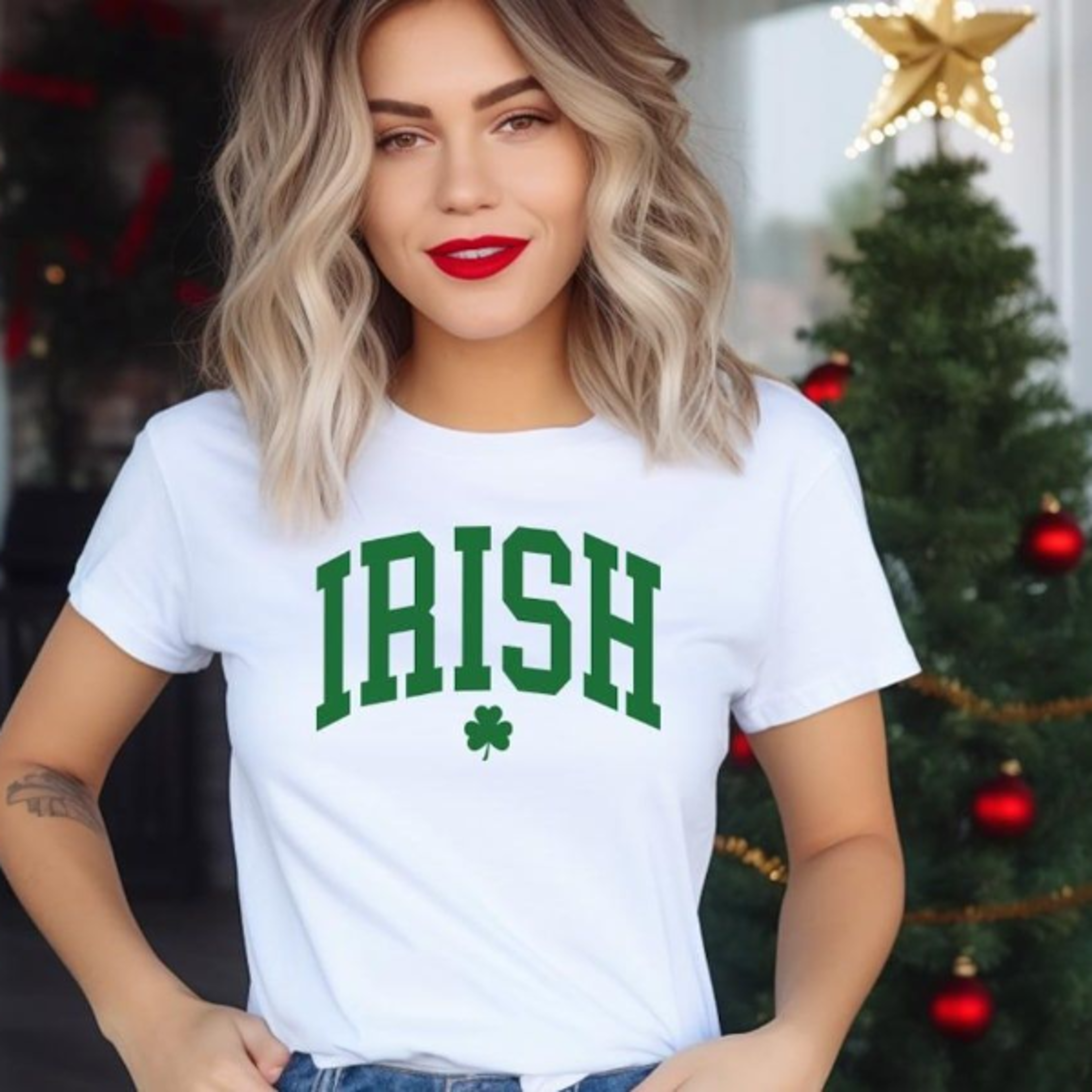 Irish Clover St Patricks Day Shirt  Womens Lucky Shamrock Graphic Tee Cute Holiday Outfit 1