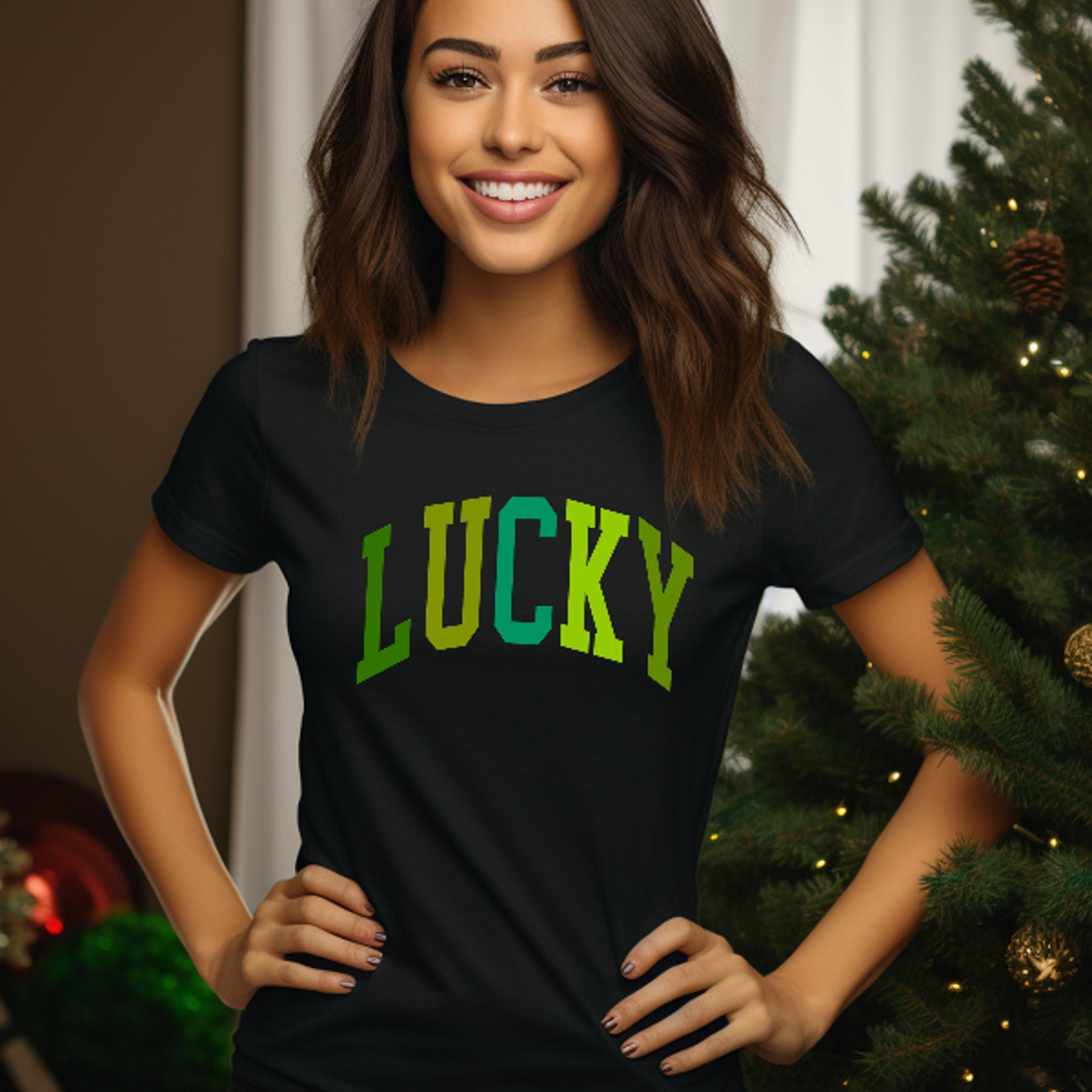 Lucky Shamrock Sweatshirt  Funny St Patricks Day Irish Clover Crewneck Womens Casual Holiday Pullov 