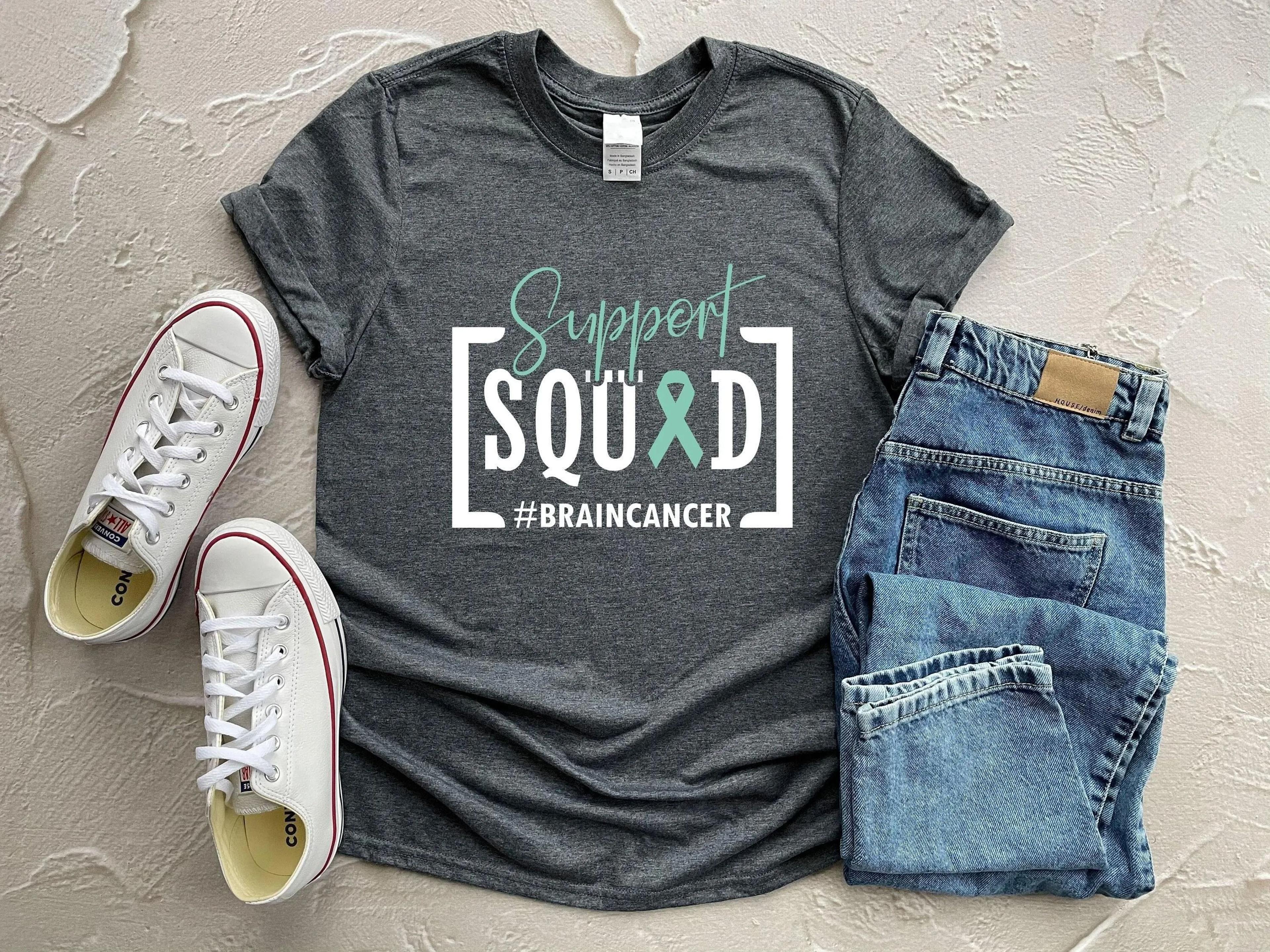 Support Squad Brain Cancer Shirt Team Cancer Shirt Custom Brain Cancer Awareness Shirt Brain Cancer 4