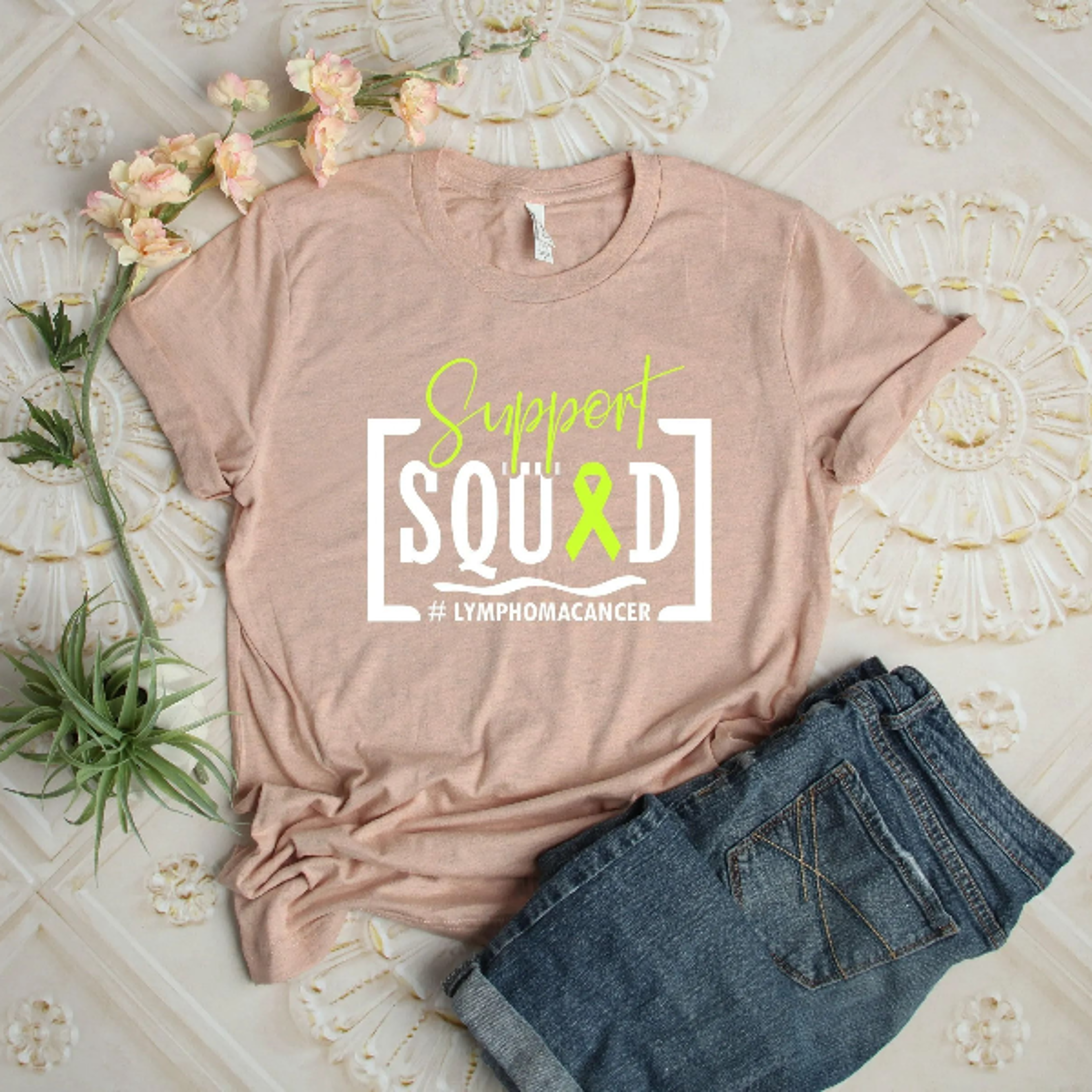 Support Squad Lymphoma Cancer Shirt Team Cancer Shirt Custom Lymphoma Cancer Awareness Shirt 2