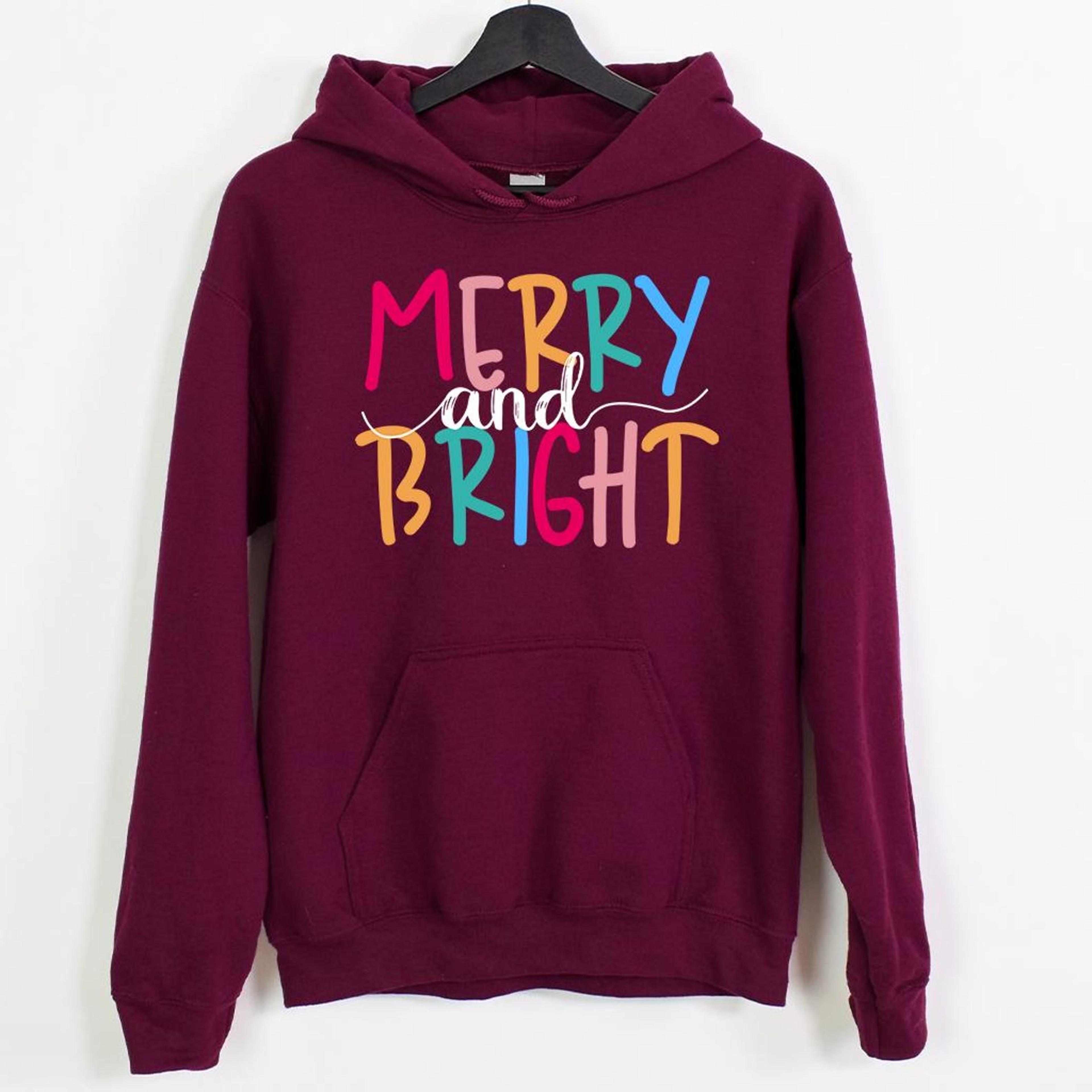 Merry And Bright Christmas Sweatshirt  Family Holiday Crewneck Cozy Festive Winter Pullover 1