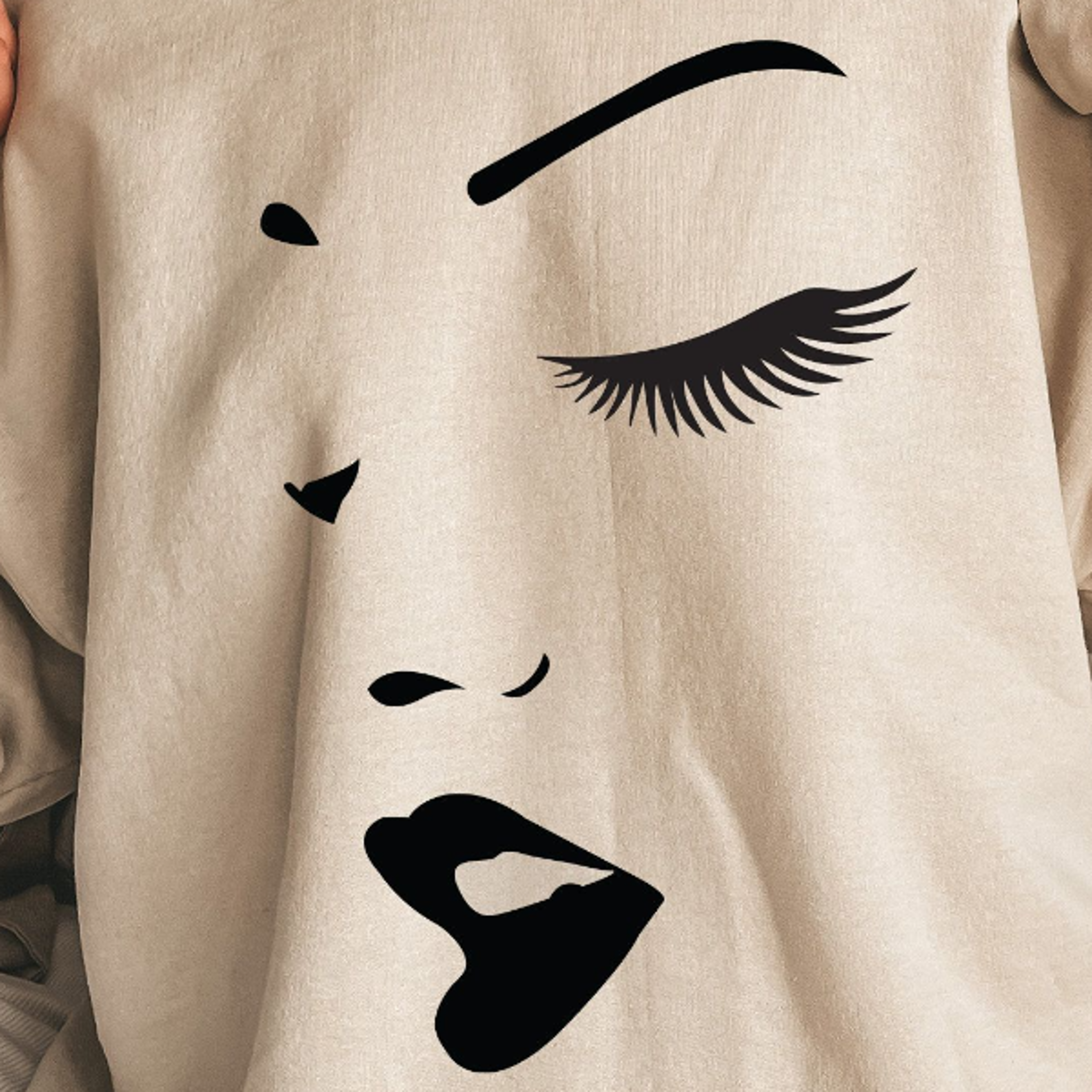 abstract women face sweatshirt minimalist art shirt aesthetic graphic crewneck