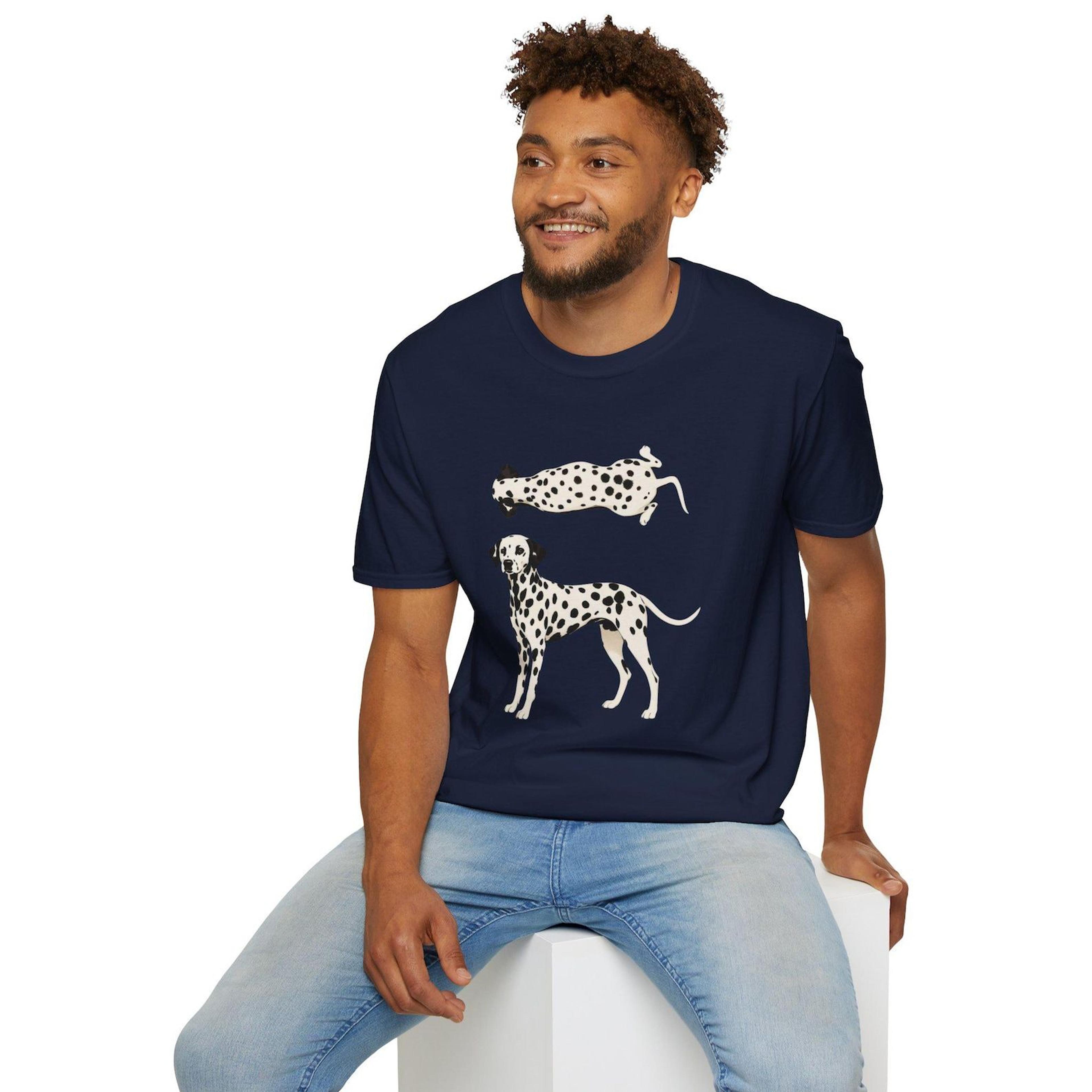 dalmatian illustration t-shirt | spotted dog artwork, minimal pet tee