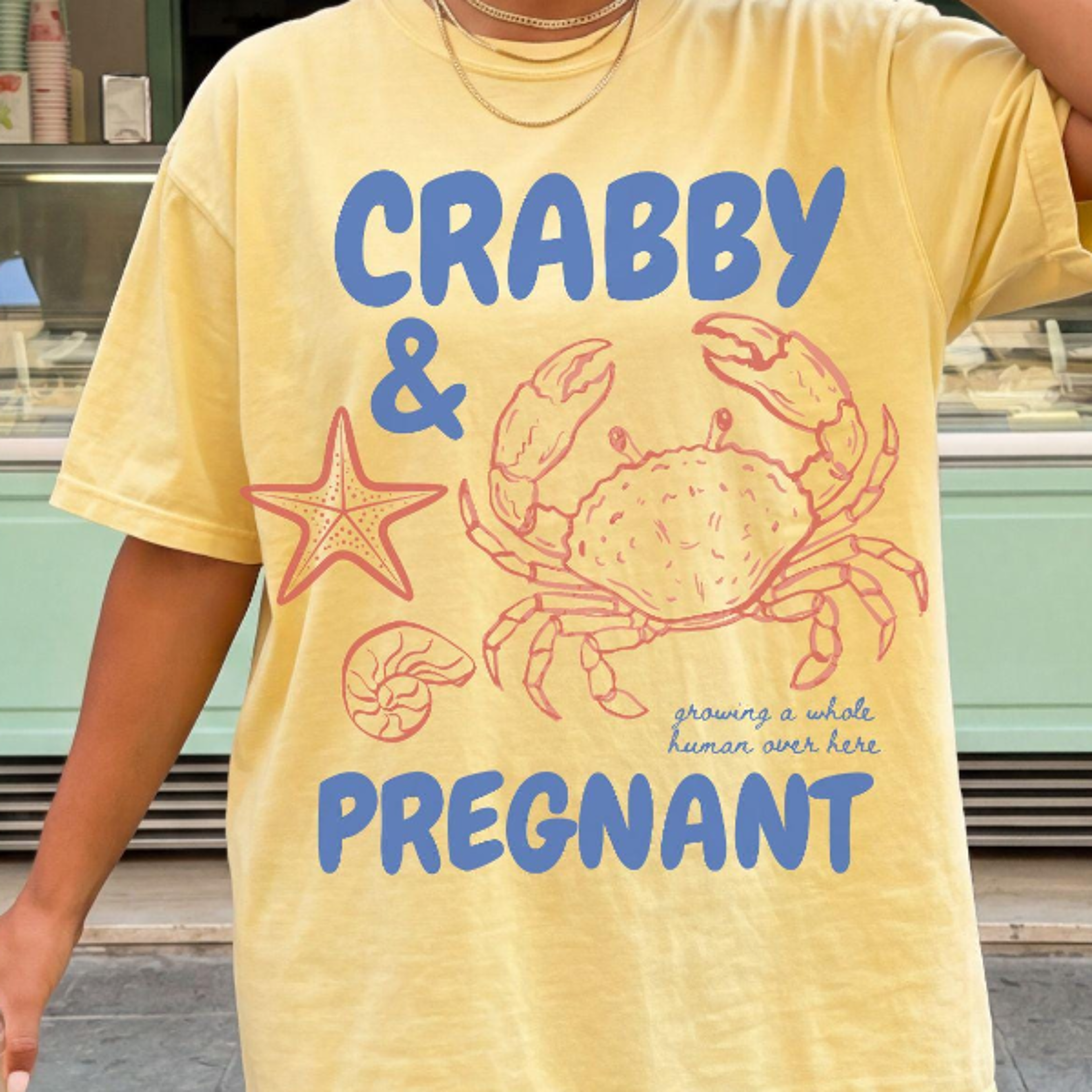crabby and pregnant shirt cute crab maternity tee funny pregnancy announcement summer t-shirt