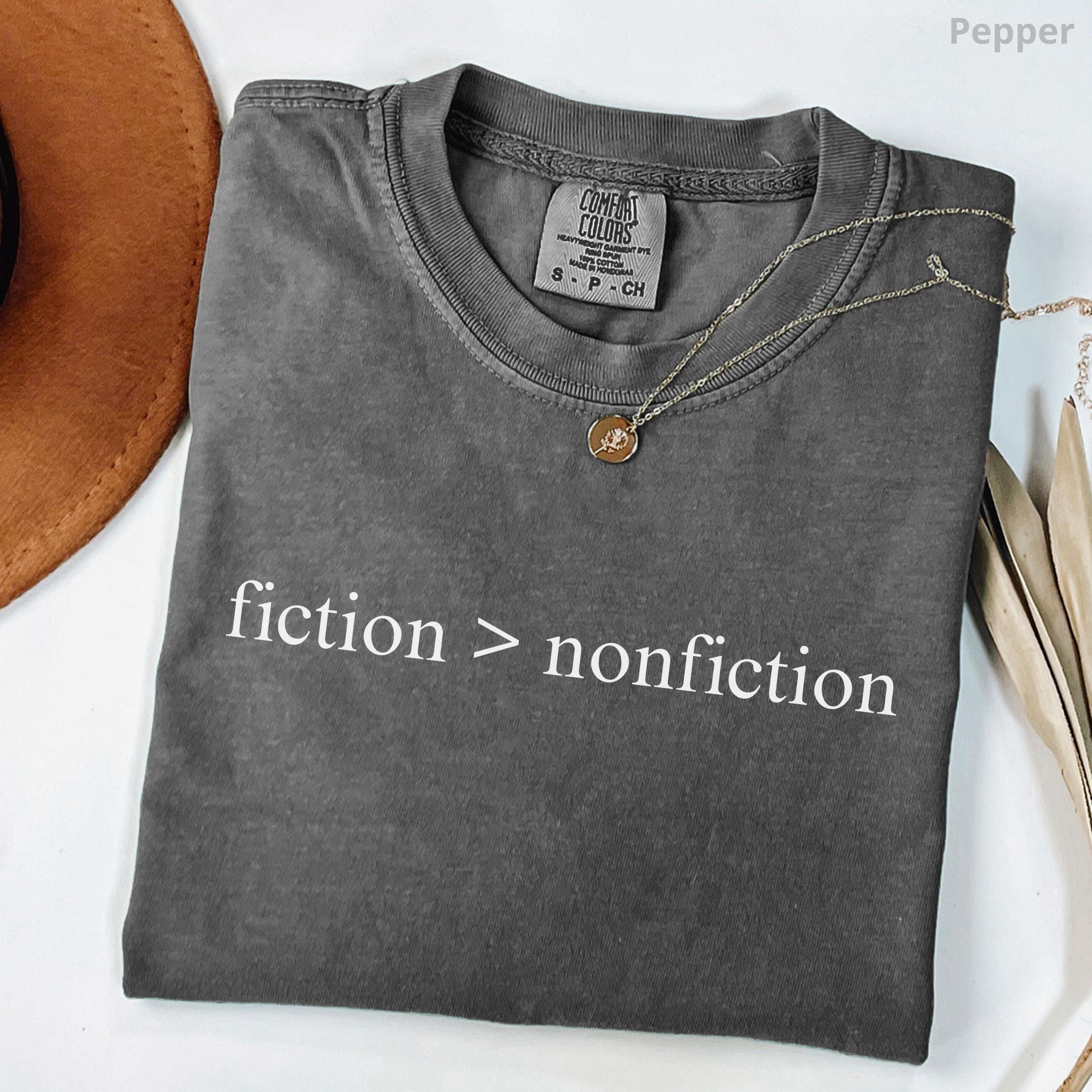 Fiction Lover TShirt 100 Cotton Unisex Book Lover Tee Book Club Shirt 4