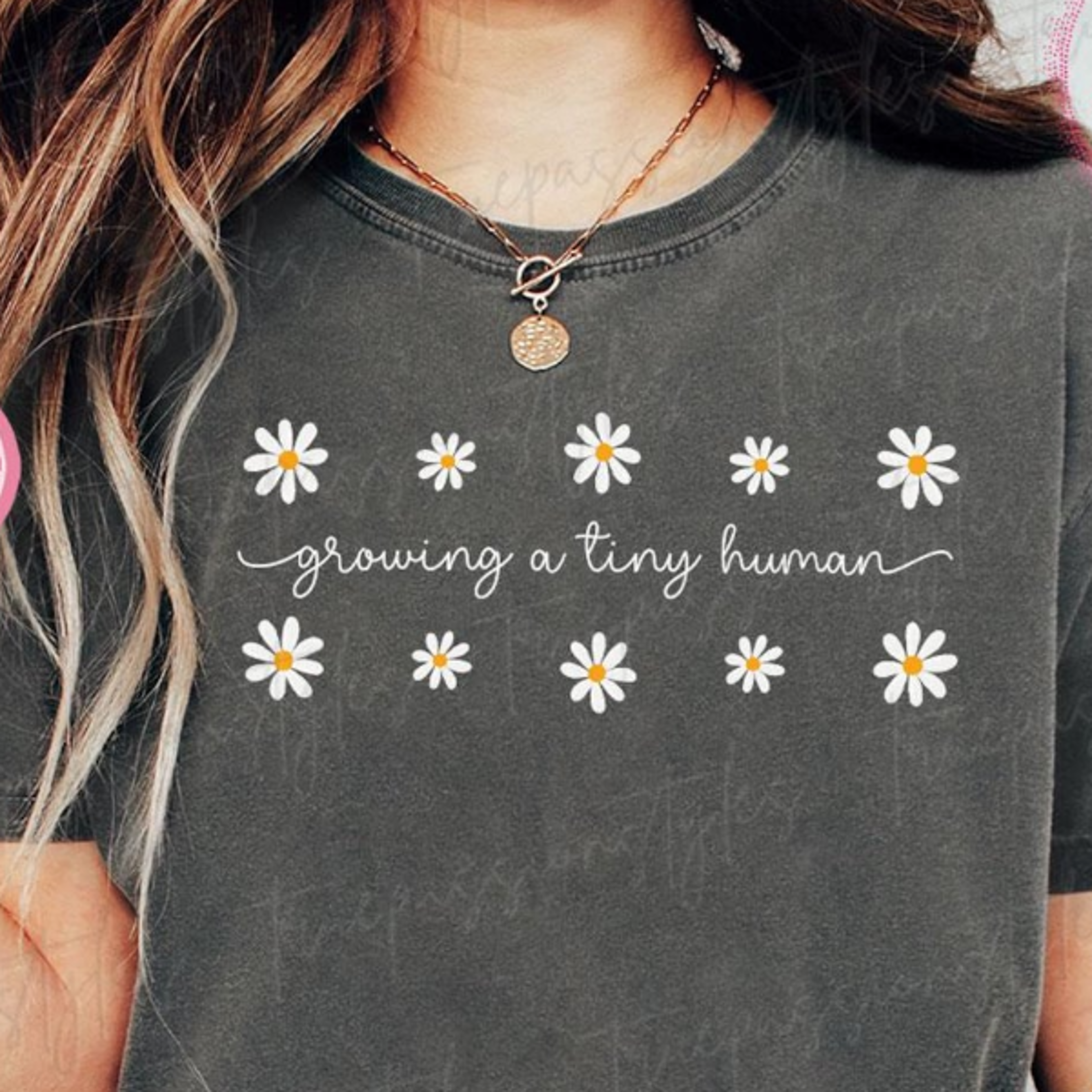 growing a tiny human shirt daisy pregnancy announcement cute maternity tee