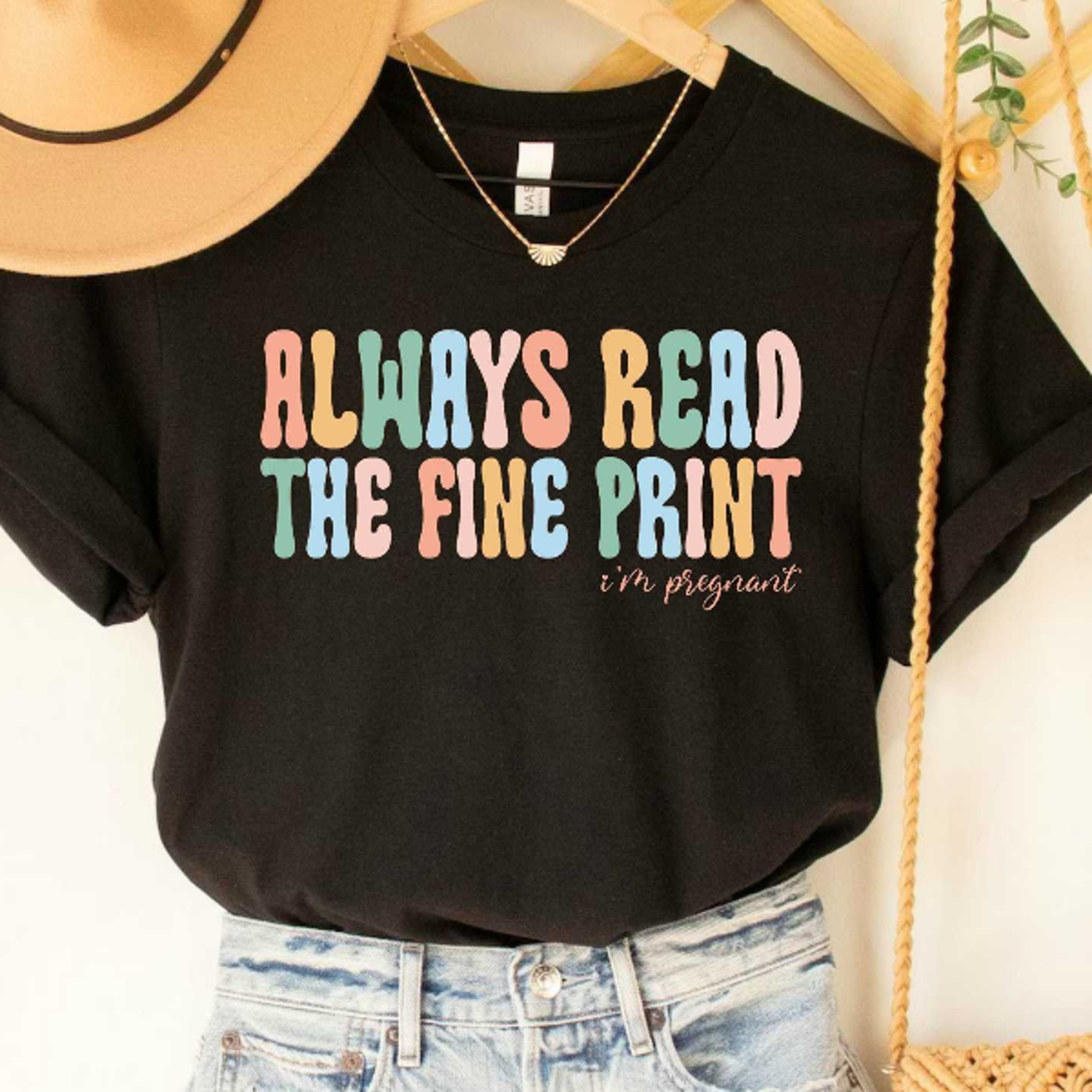 always read the fine print i'm pregnant shirt funny pregnancy announcement tee baby reveal maternity shirt