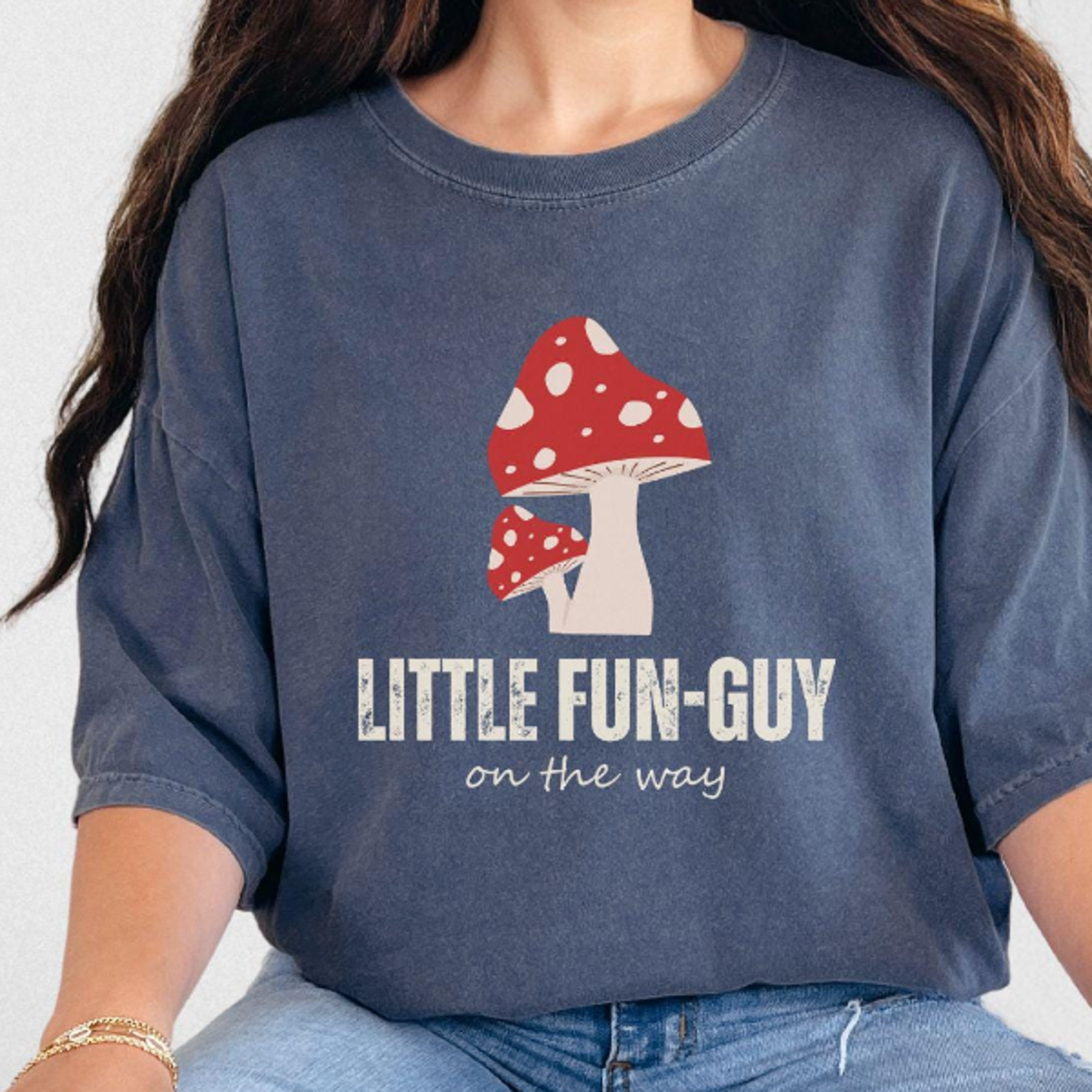 funny mushroom pregnancy announcement shirt cottagecore maternity baby reveal tee