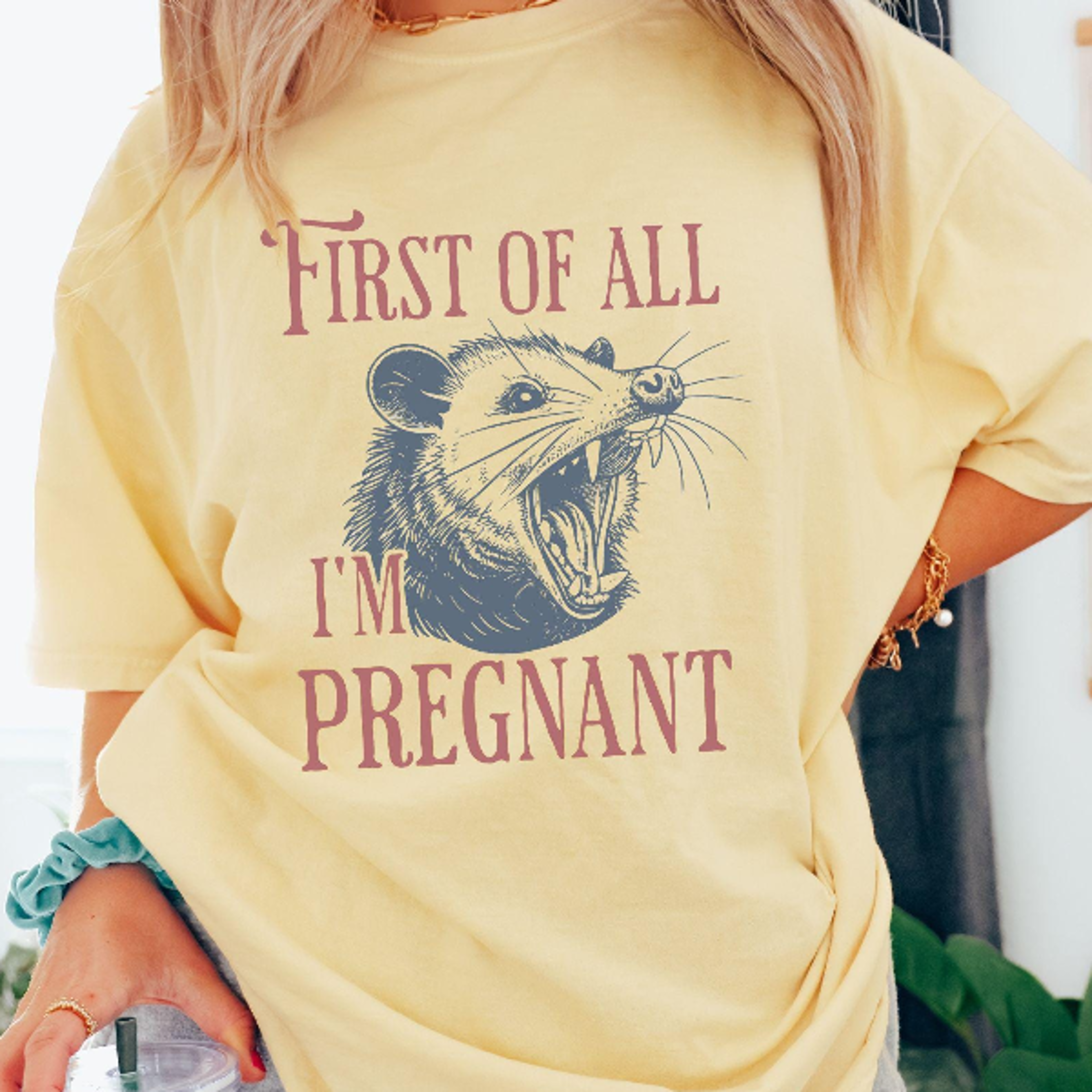 first of all i'm pregnant shirt feral raccoon pregnancy announcement comfort colors tee