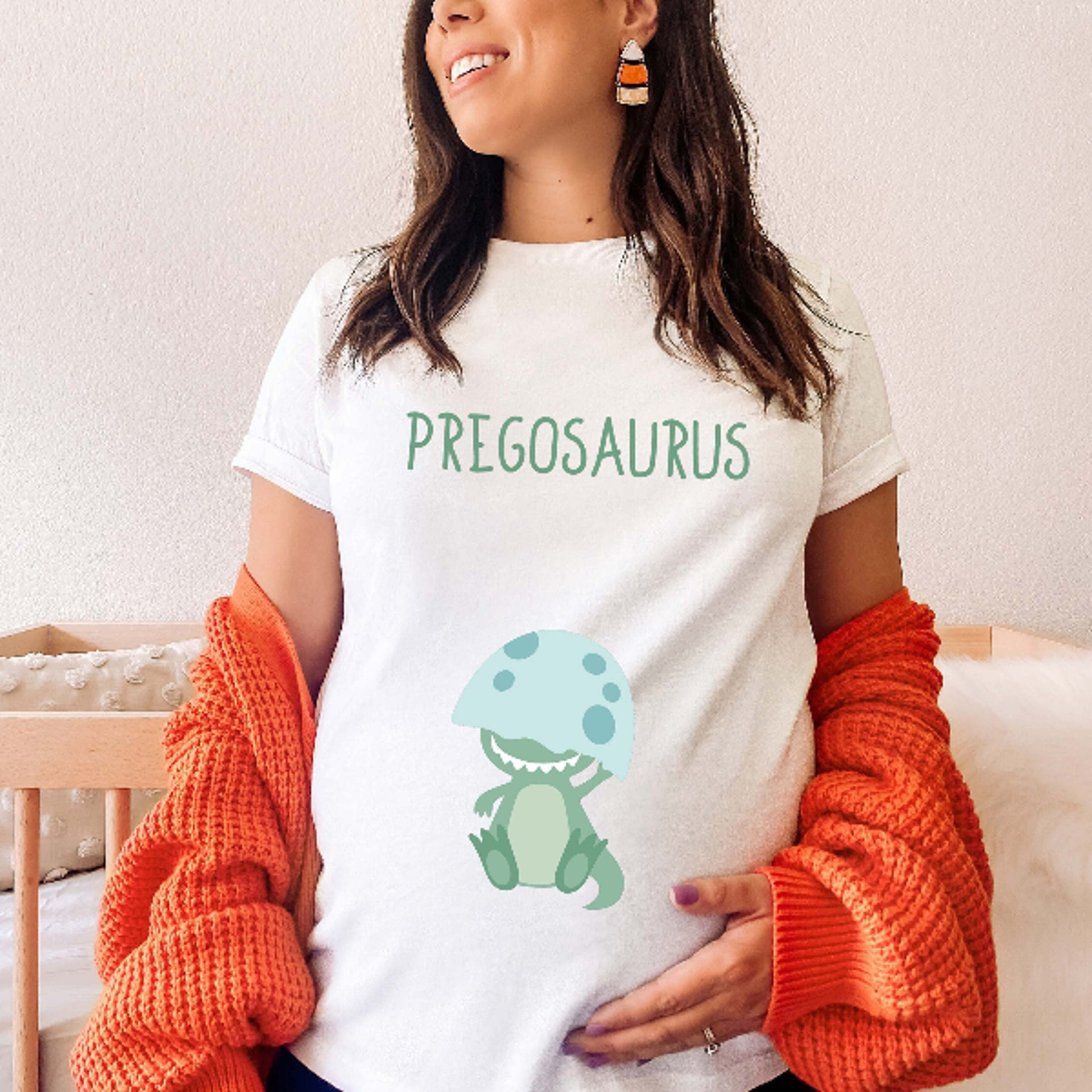 pregosaurus pregnancy announcement shirt cute dinosaur maternity tee baby reveal gift