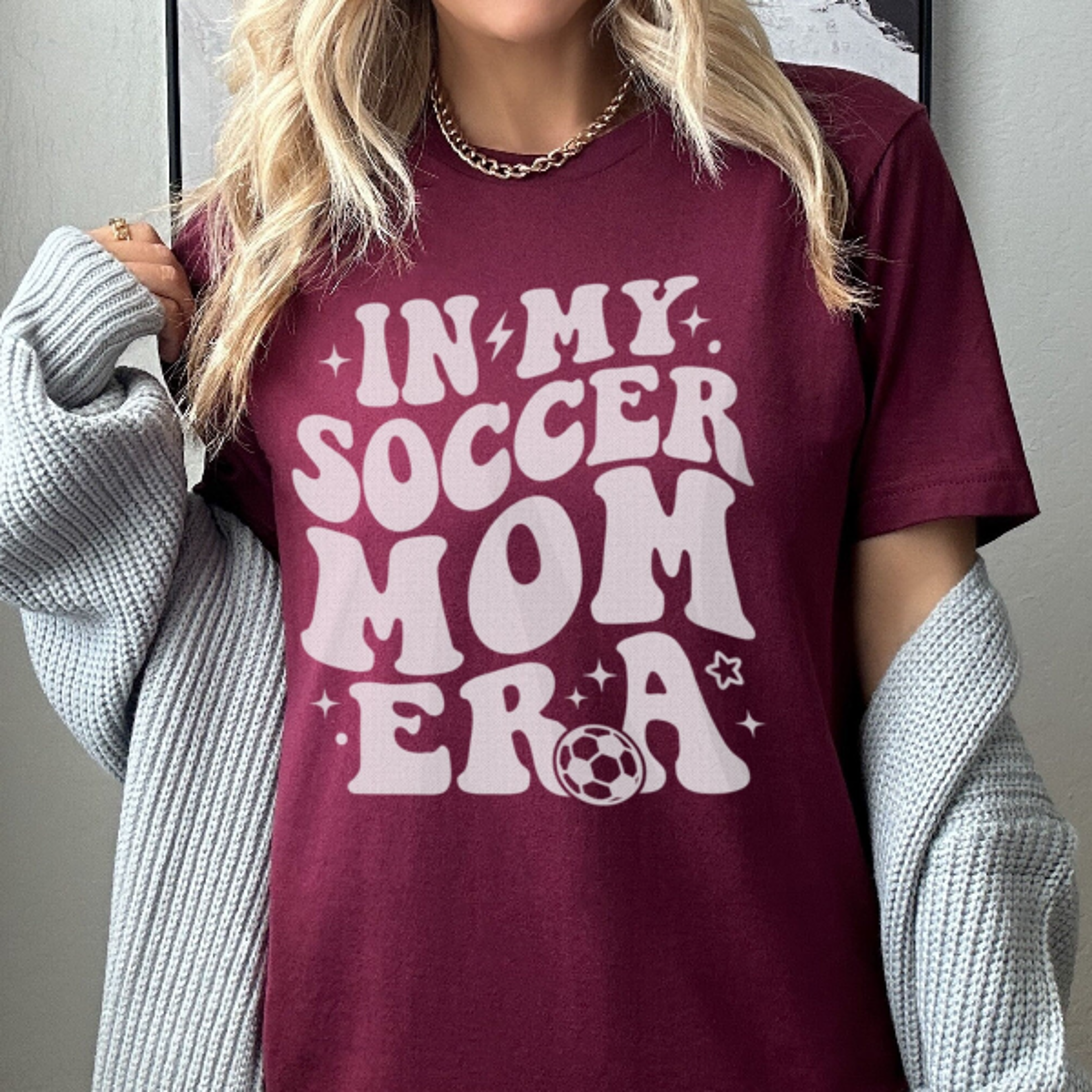 in my soccer mom era shirt or sweatshirt funny mom life graphic tee