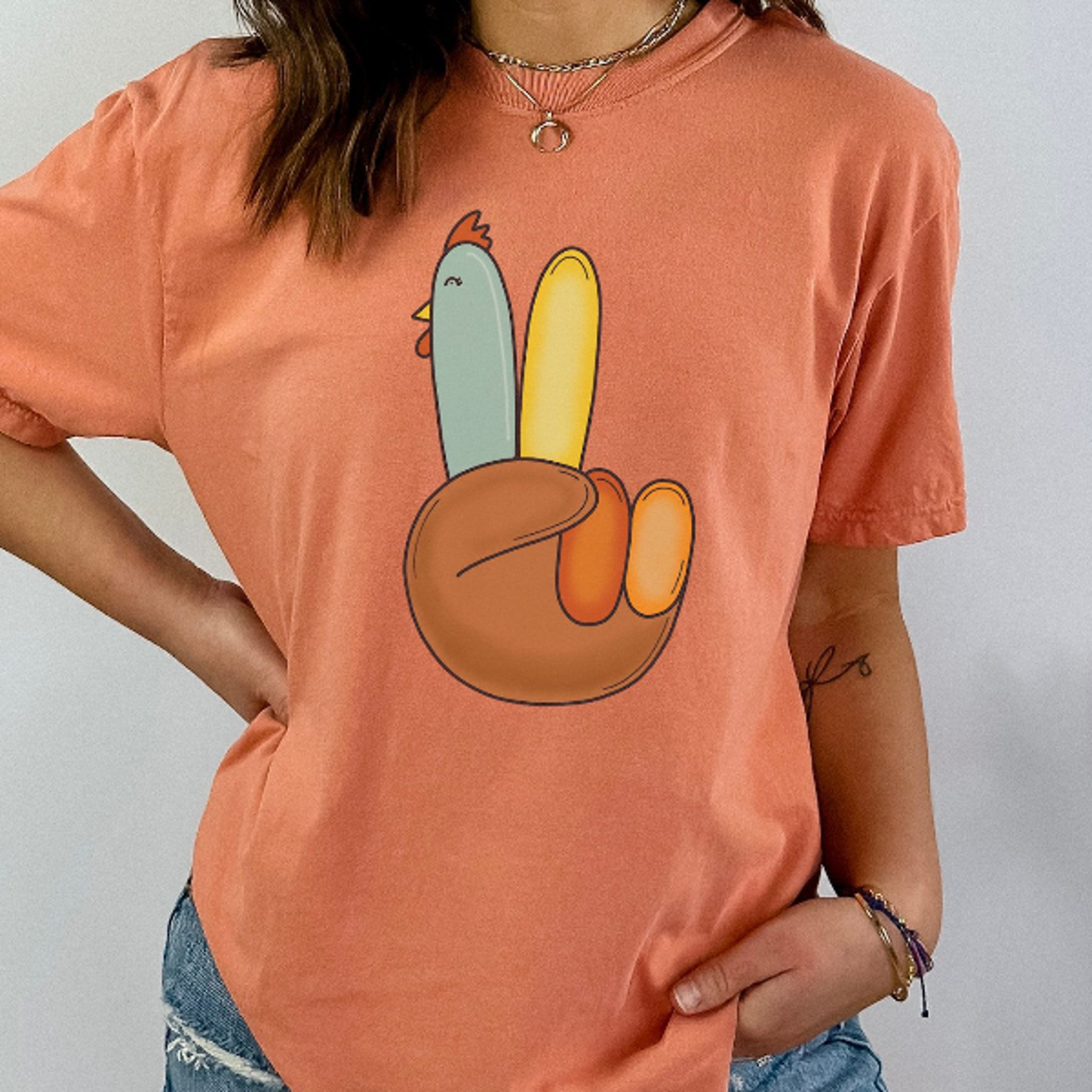 peace sign turkey thanksgiving shirt comfort colors fall graphic tee or sweatshirt