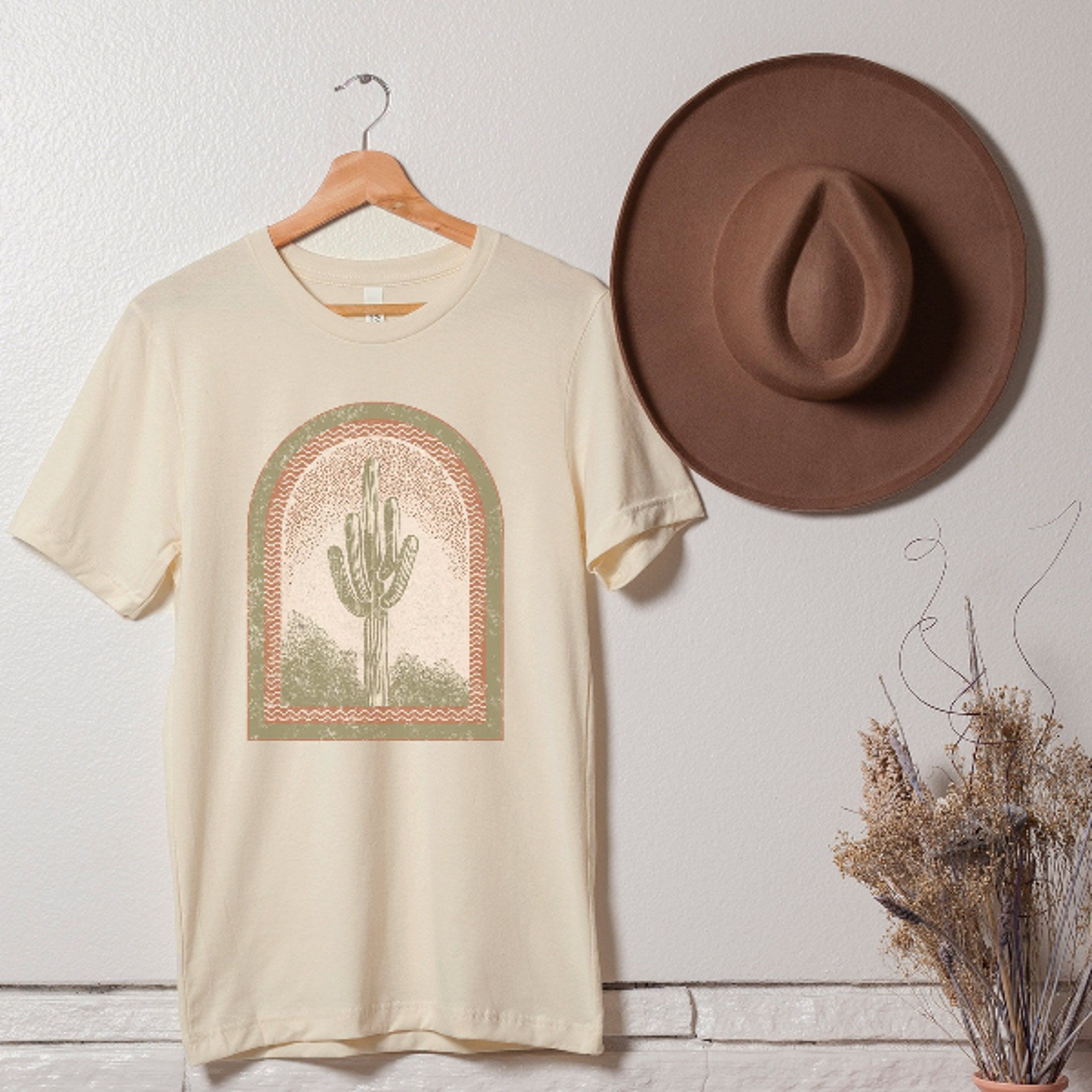 vintage cactus graphic tee cute boho desert shirt aesthetic nature tee