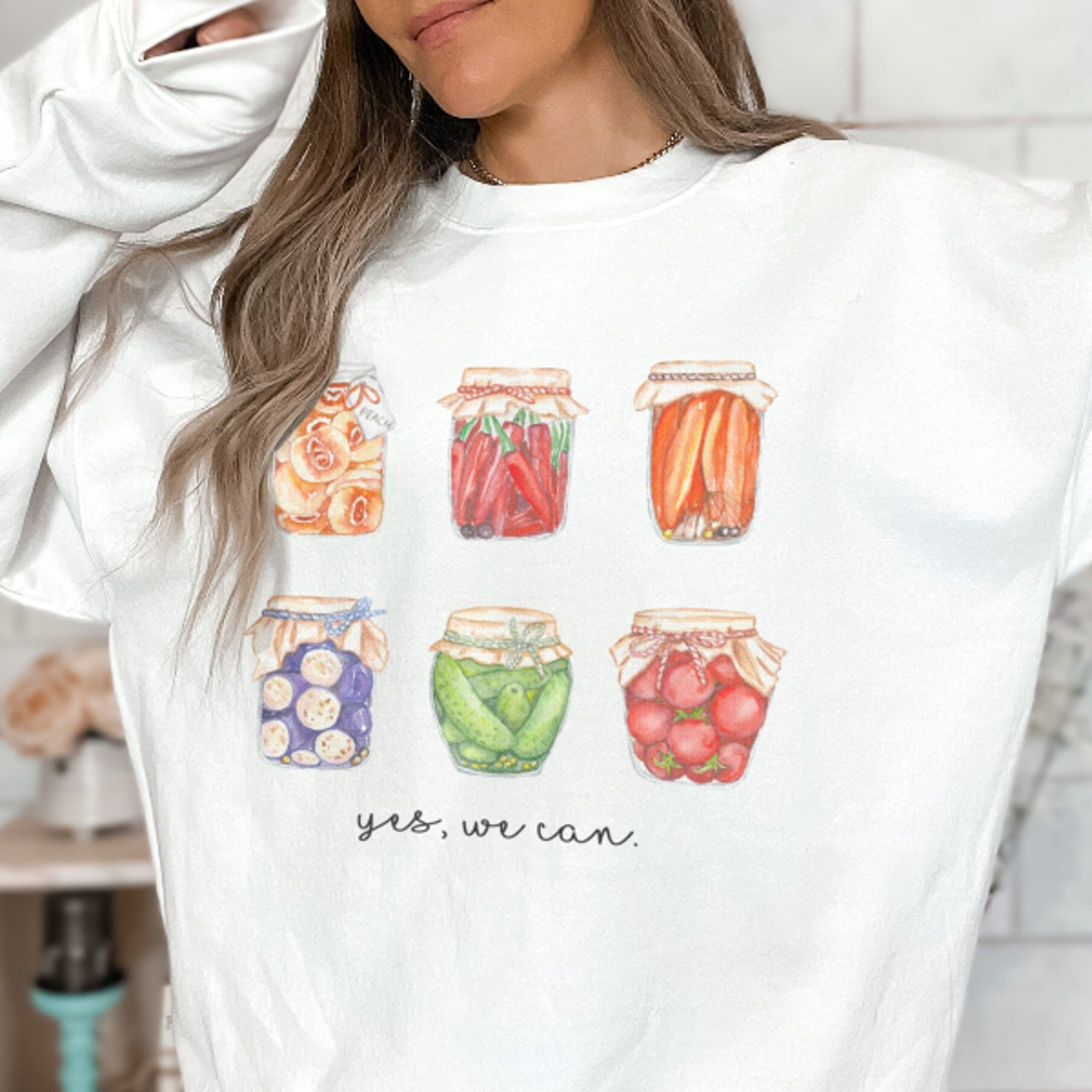 yes we can shirt cute homestead canning jars sweatshirt or tee cottagecore farmhouse graphic