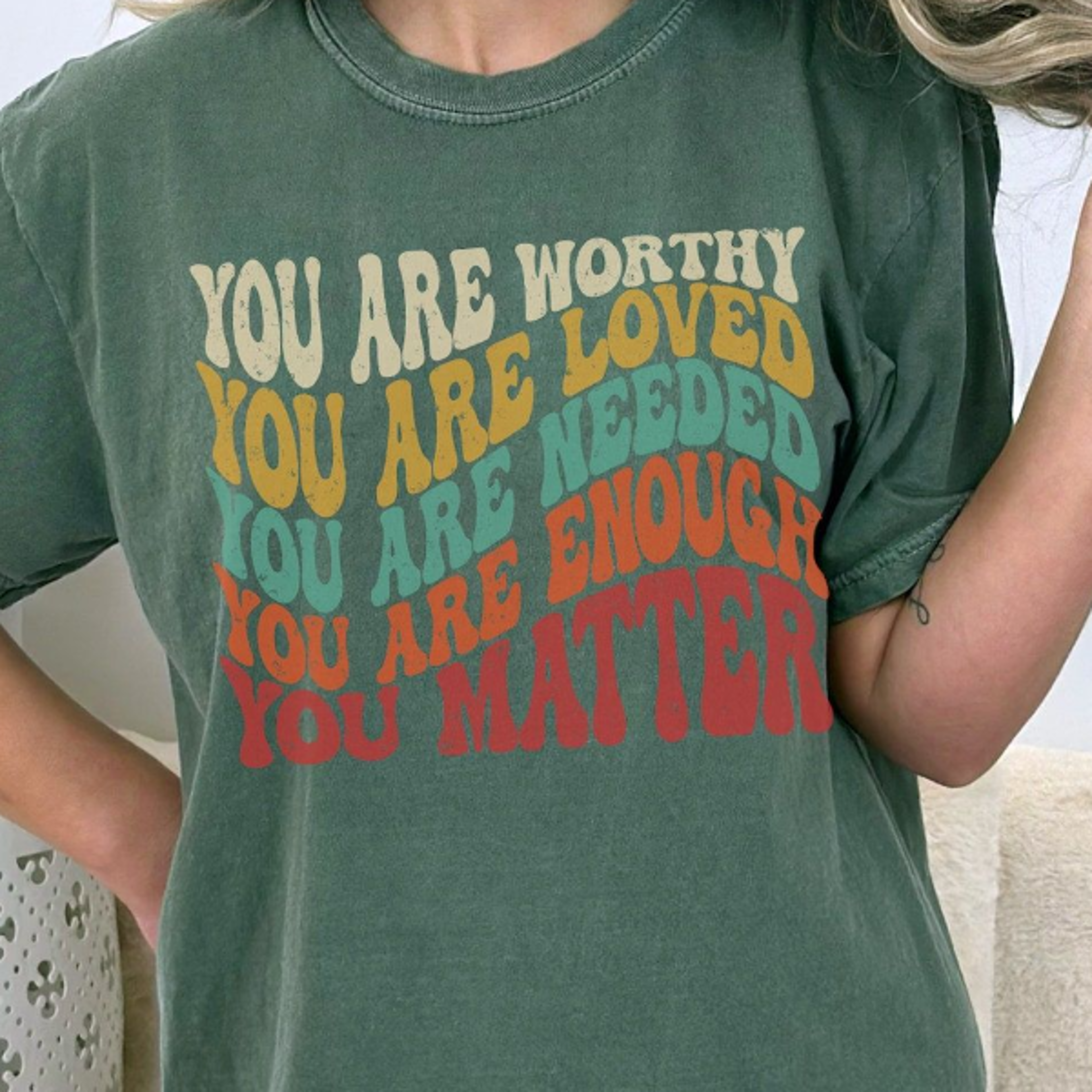 you matter graphic tee inspirational vintage vibe empowering shirt