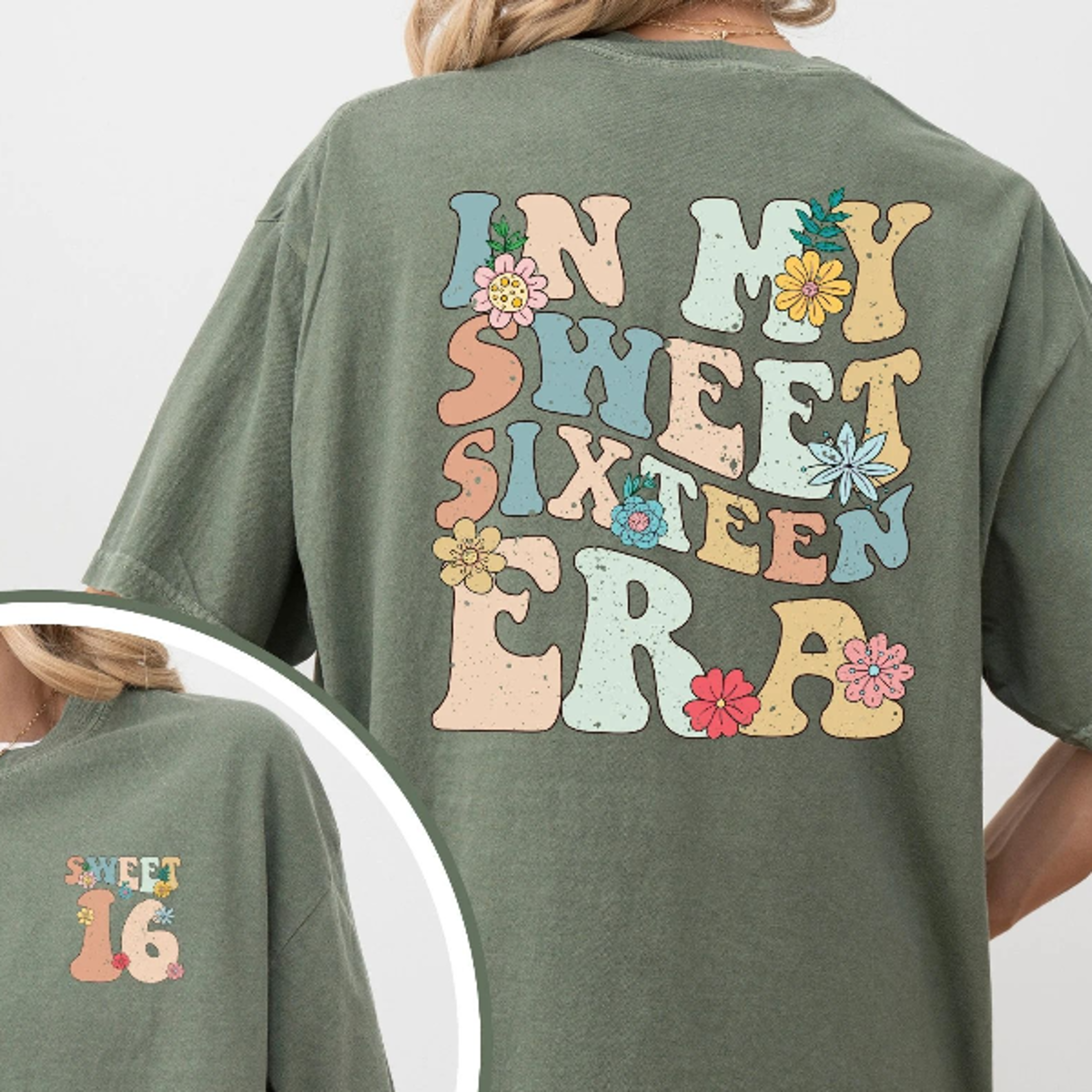 in my sweet sixteen era t-shirt | sweet 16 birthday shirt | 16th birthday party squad tee | birthday gift for her