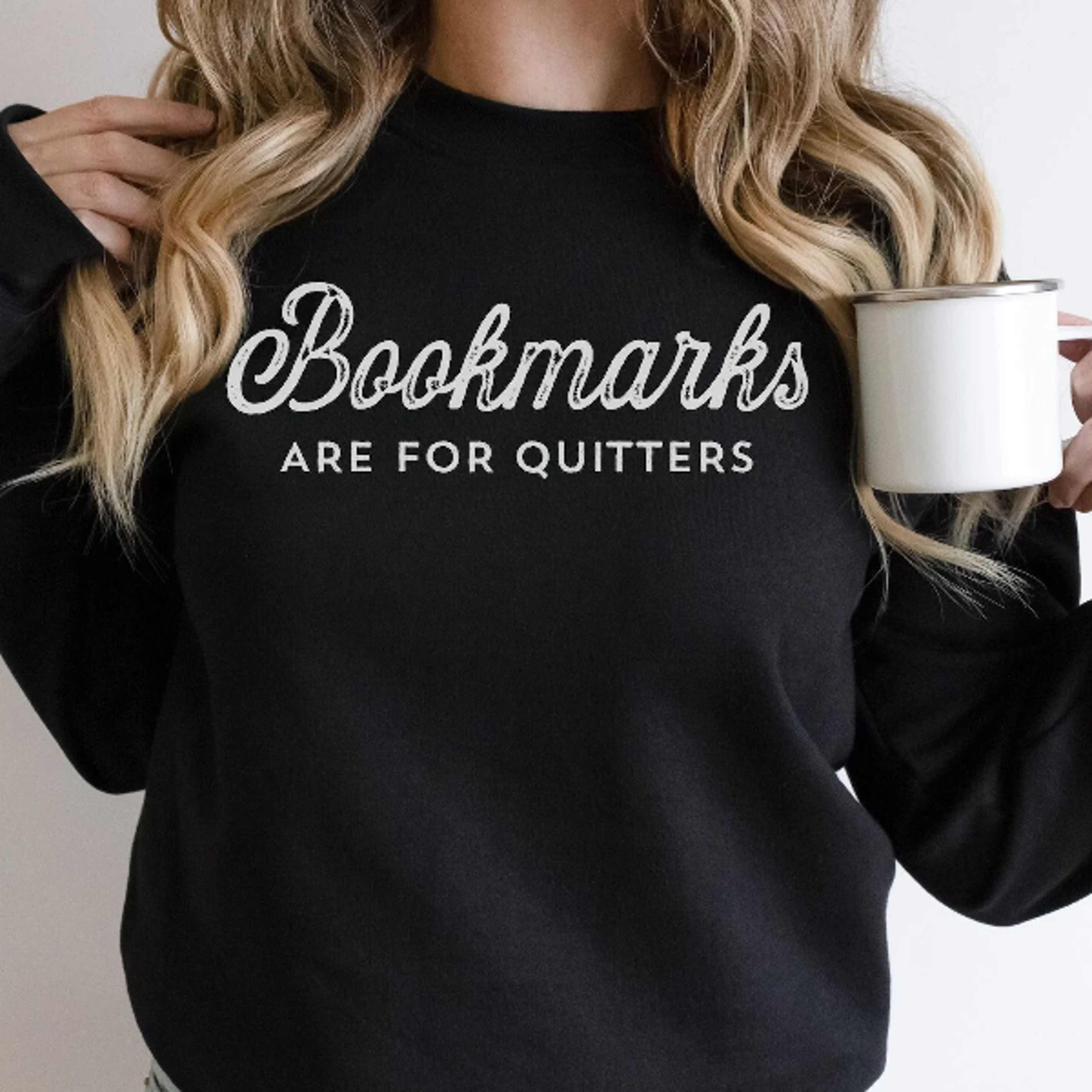 bookmarks are for quitters sweatshirt funny book lover crewneck