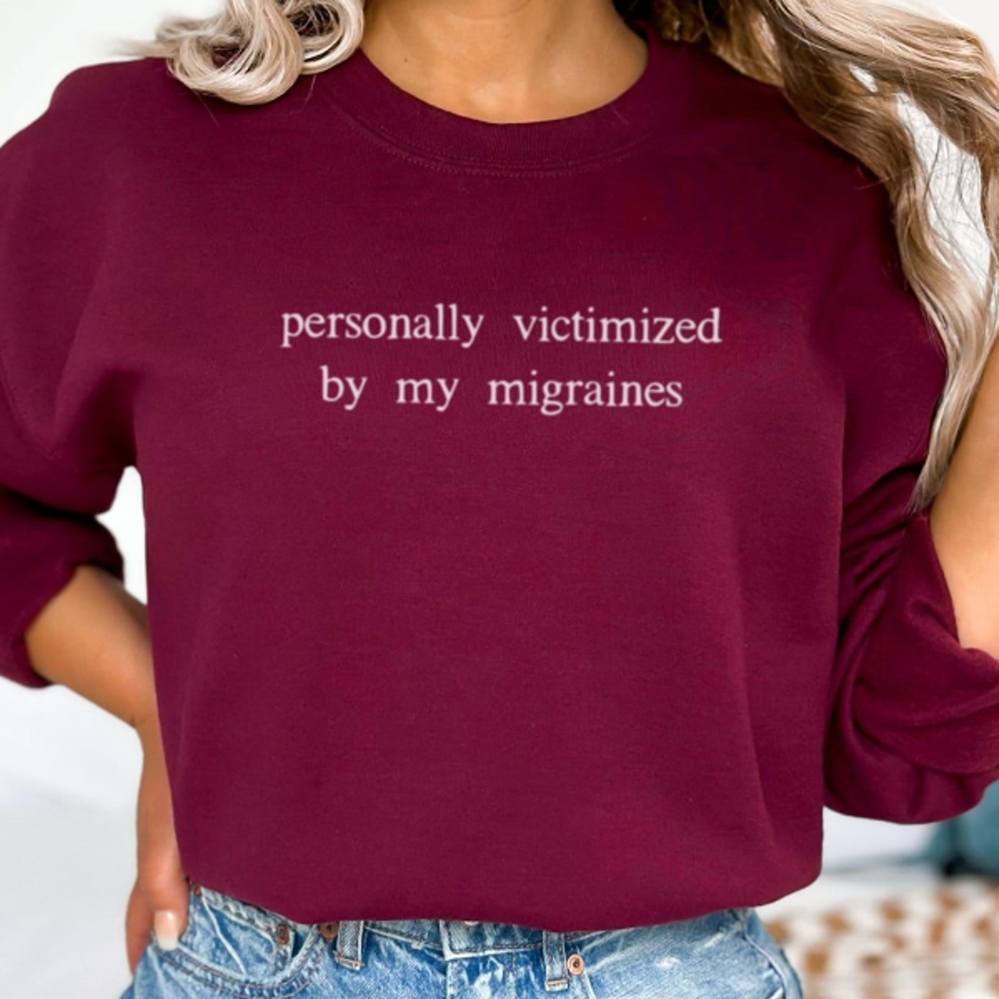 migraine quote shirt funny personally victimized by my migraines tee or sweatshirt my head hurts gift
