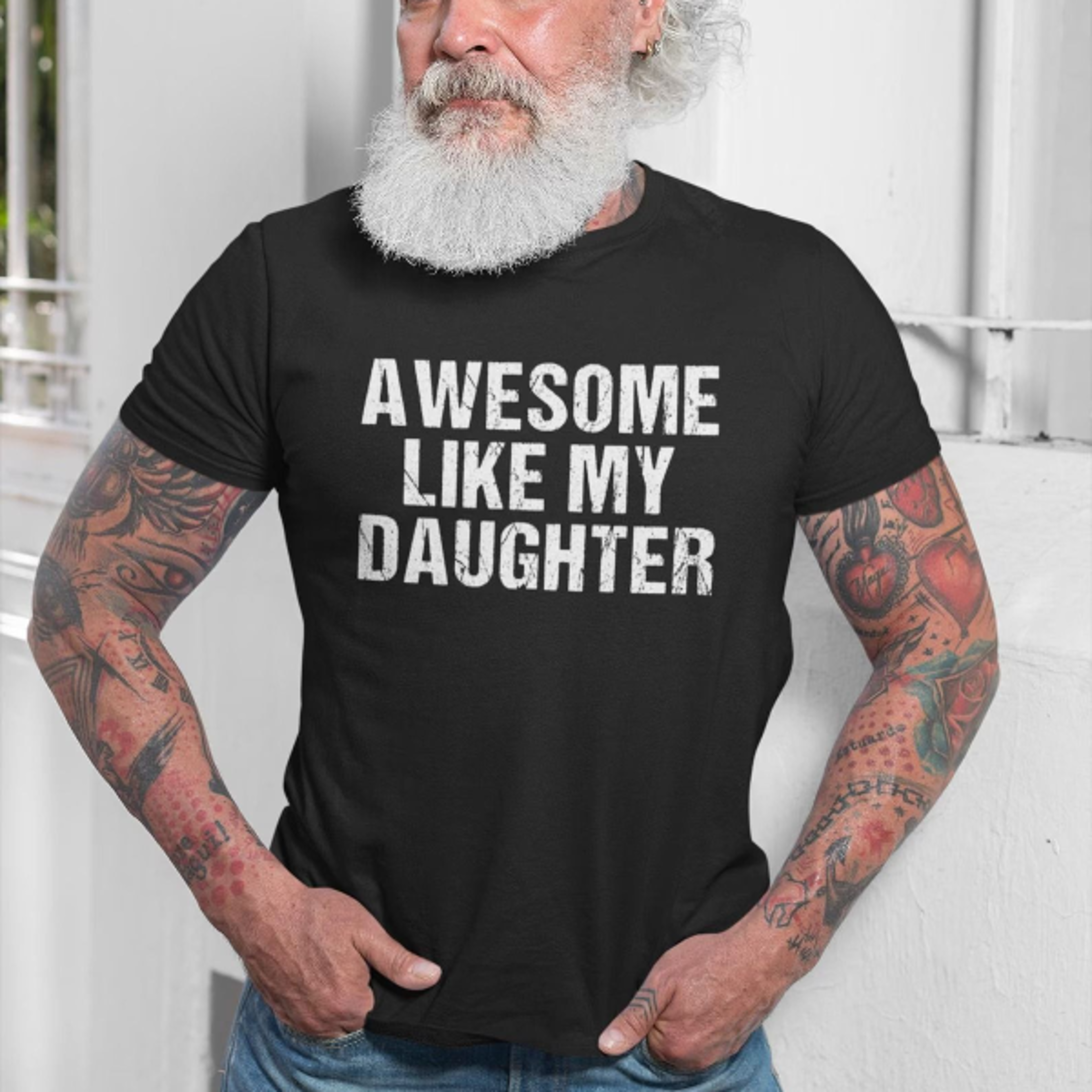 awesome like my daughter shirt for dad funny fathers day gift tee