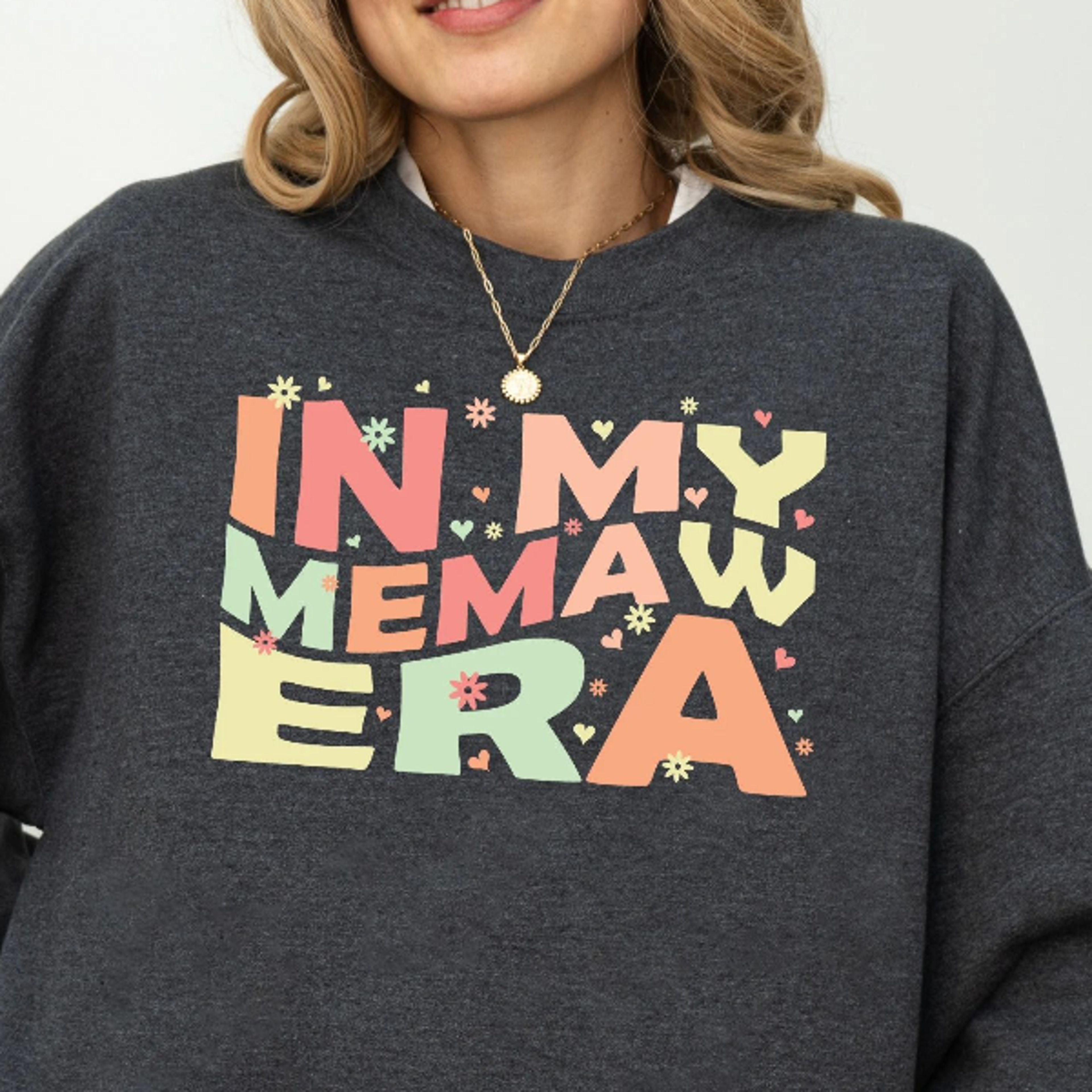 in my memaw era crewneck sweatshirt | memaw gift sweatshirt | favorite memaw shirt | new grandparent announcement crewne