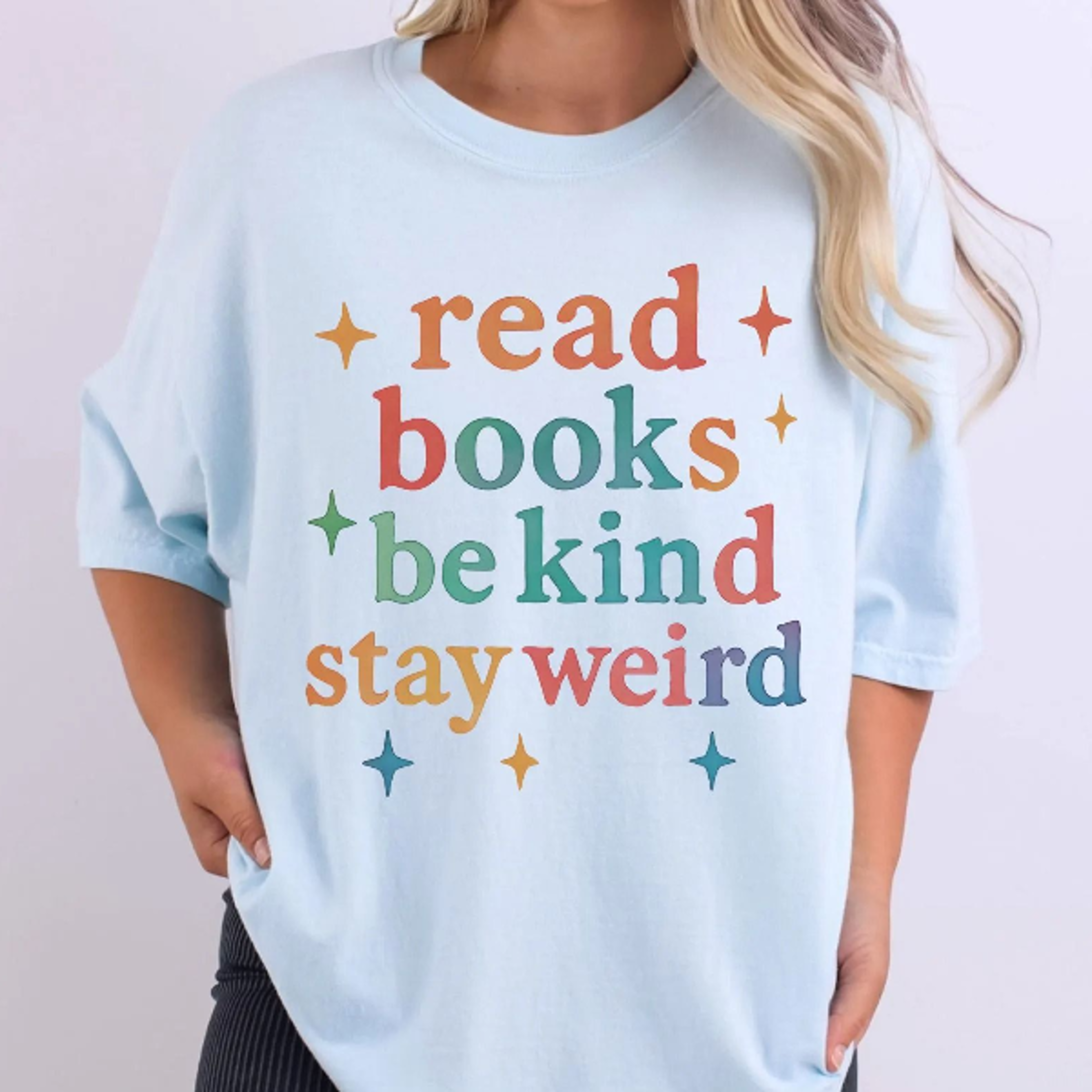 read books be kind stay weird retro graphic tee book lover kindness shirt