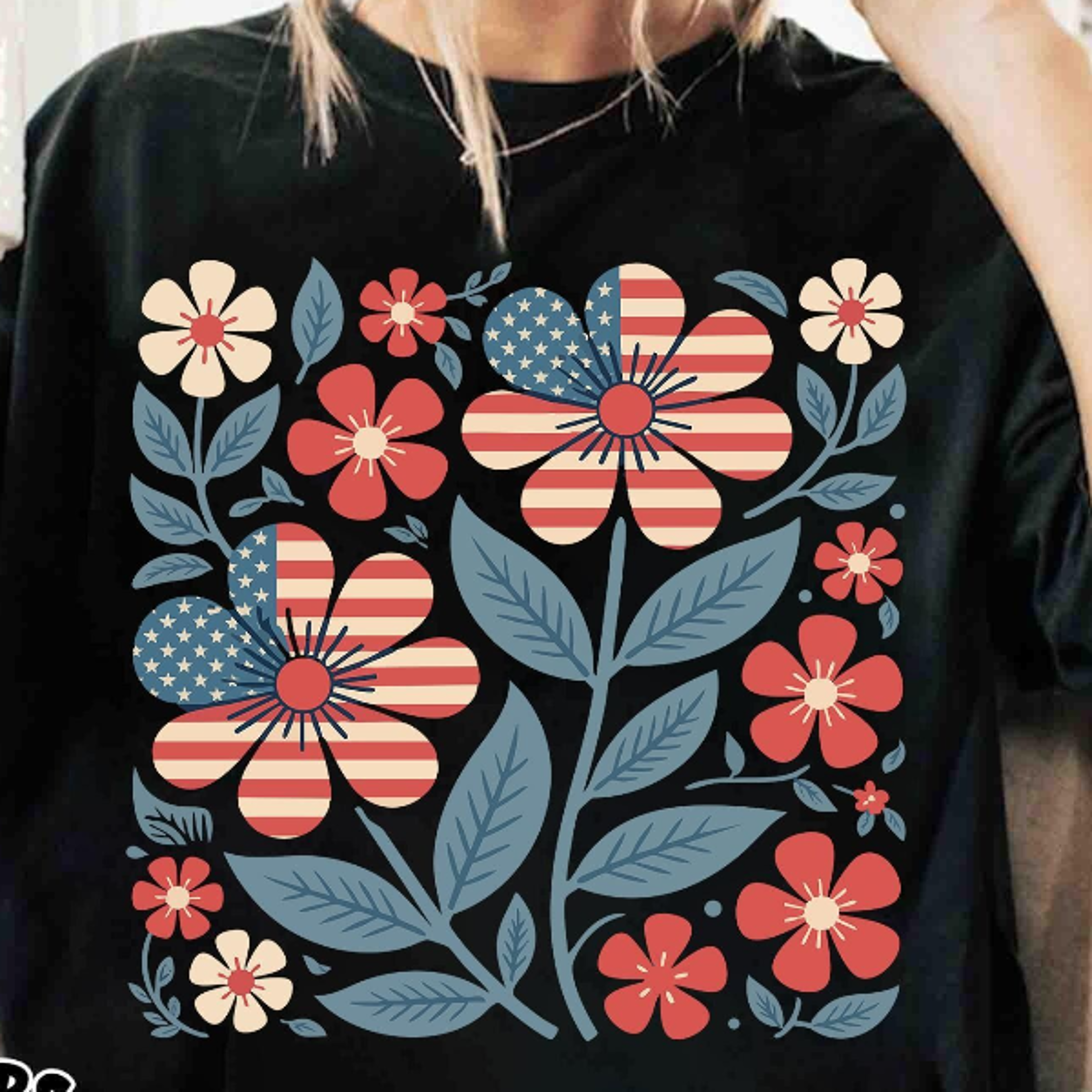 boho patriotic daisy shirt american flag floral 4th of july comfort colors tee